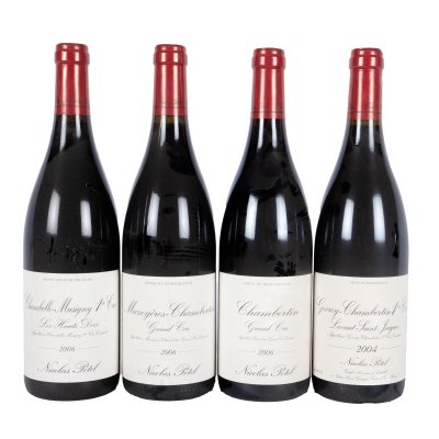 Chambolle-Musigny 1er Cru Les Hauts Doix, Gevrey-Chambertin 1er Cru Lavaux Saint-Jacques, Mazoyeres-Chambertin & Chambertin Grand Cru, 2004/2006, 4st x 0,75l