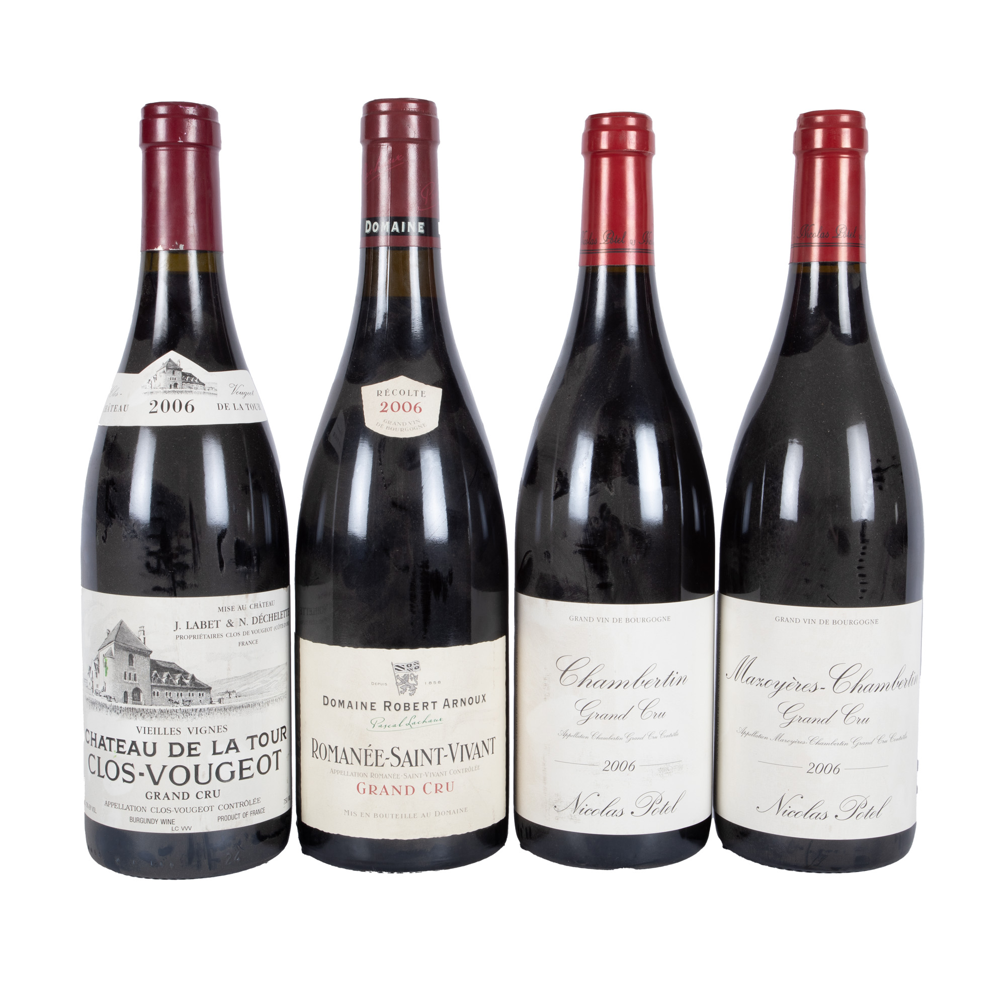 Lot consisting of various French labels, 2006, 4st x 0,75l