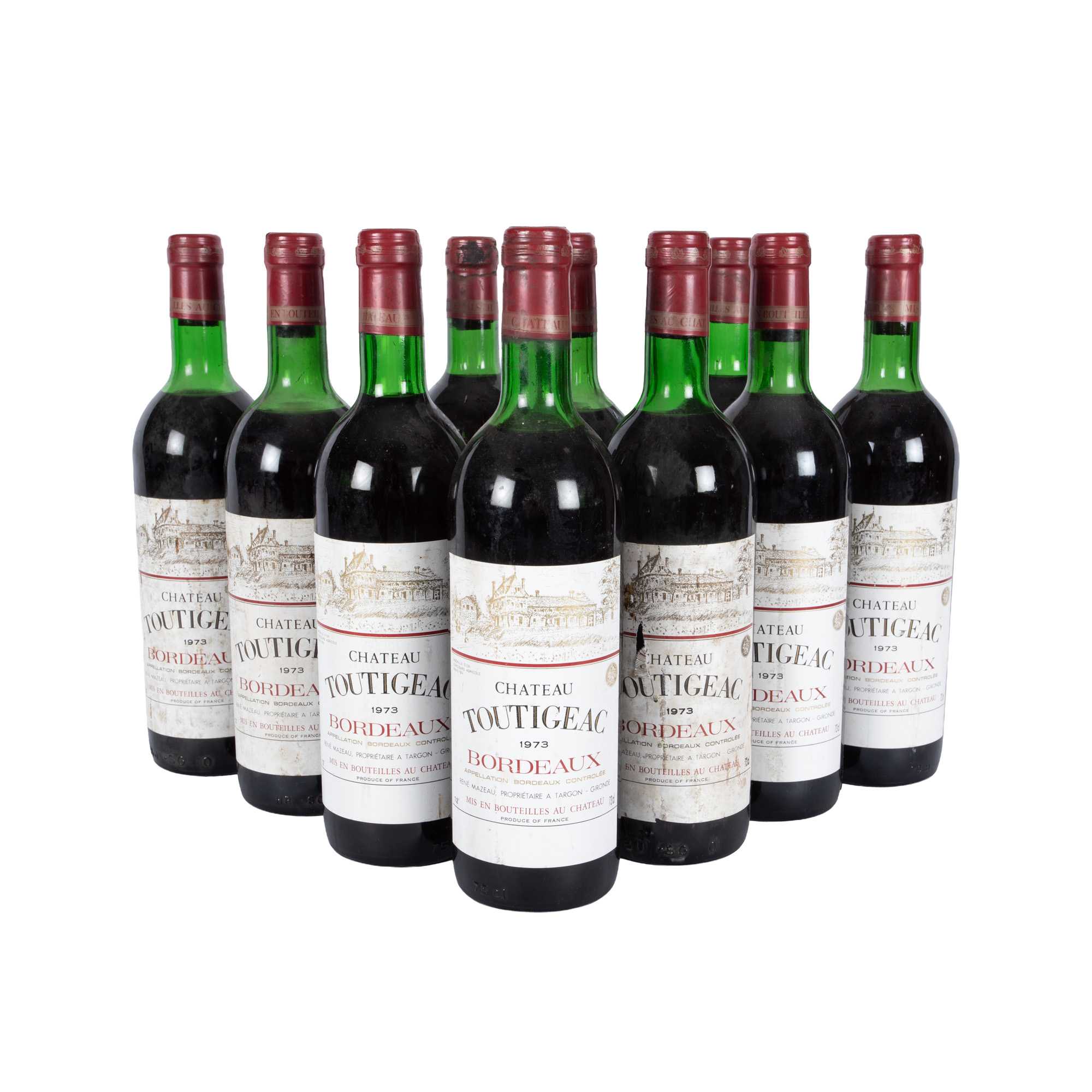 Château Toutigeac, Bordeaux, 1973, 10st x 0,75l
