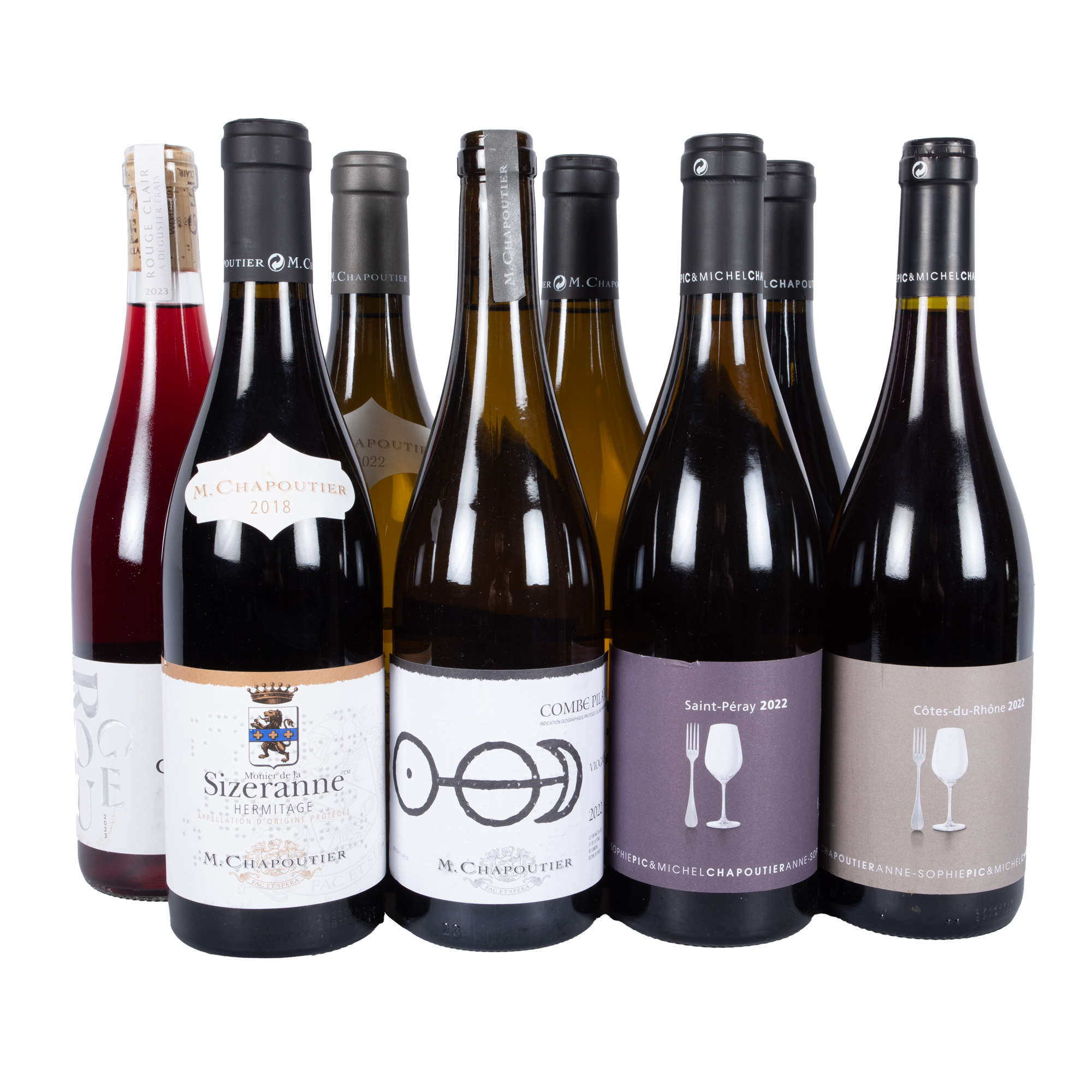 Lot de vinuri Chapoutier, 2018/2020/2022, 8st x 0,75l 
