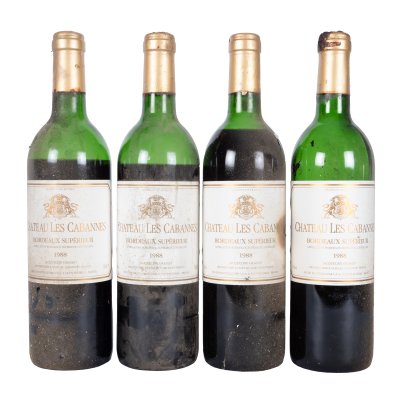 Château La Cabannes, Bordeaux Supérieur, 1988, 4 bottles x 0.75l