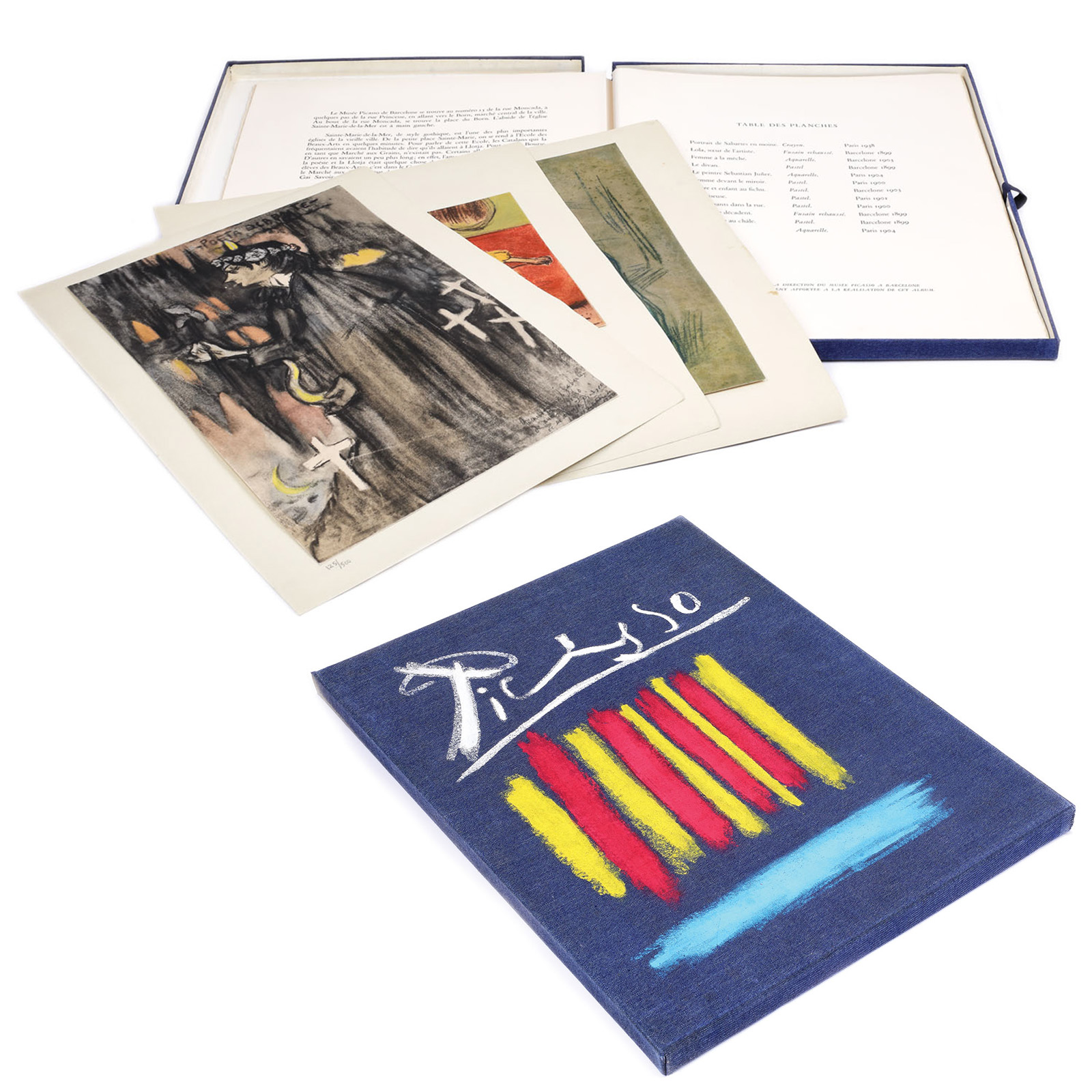 "Les Bleus de Barcelone", mapă ce conține 8 cromolitografii, Paris, 1963