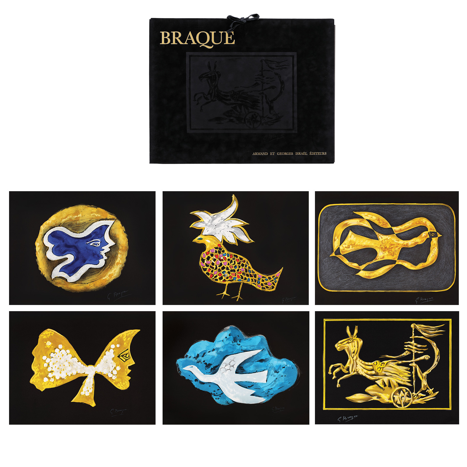 "Les Métamorphoses de Braque", portfolio containing 12 chromolithographic prints, Paris, 1988