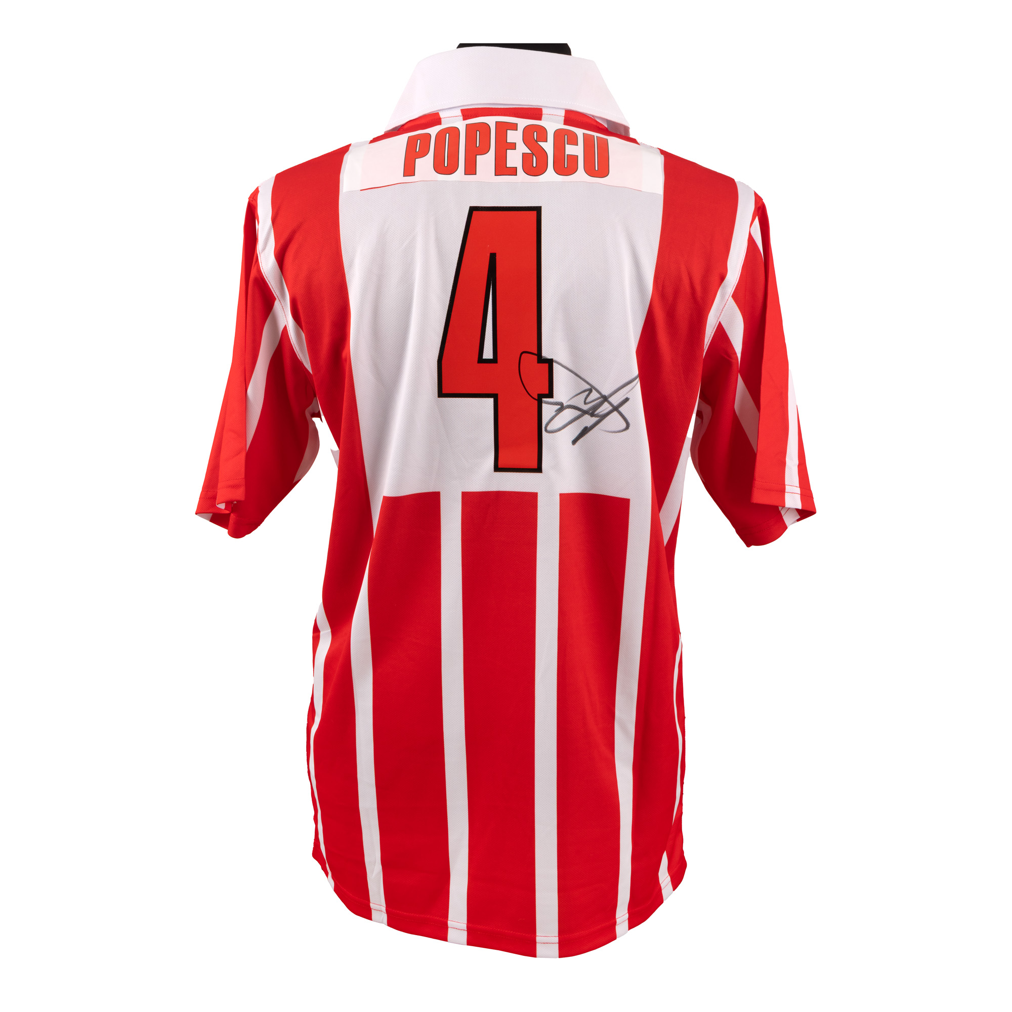 Tricou al echipei PSV Eindhoven, cu semnătura olografă a lui Gheorghe "Gică" Popescu