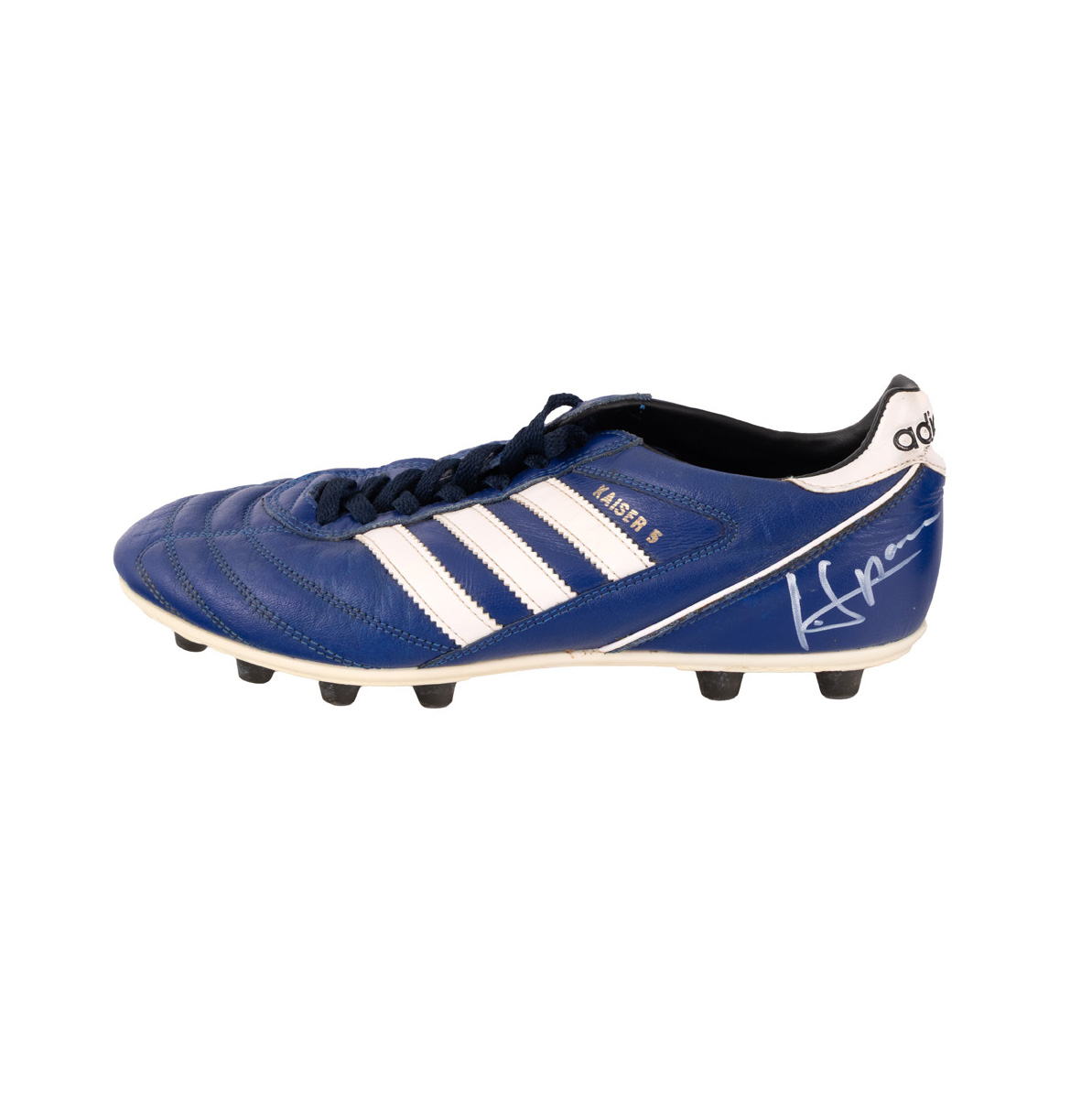 Adidas Kaiser 5 football boot, with holographic signature of Ionuț Lupescu