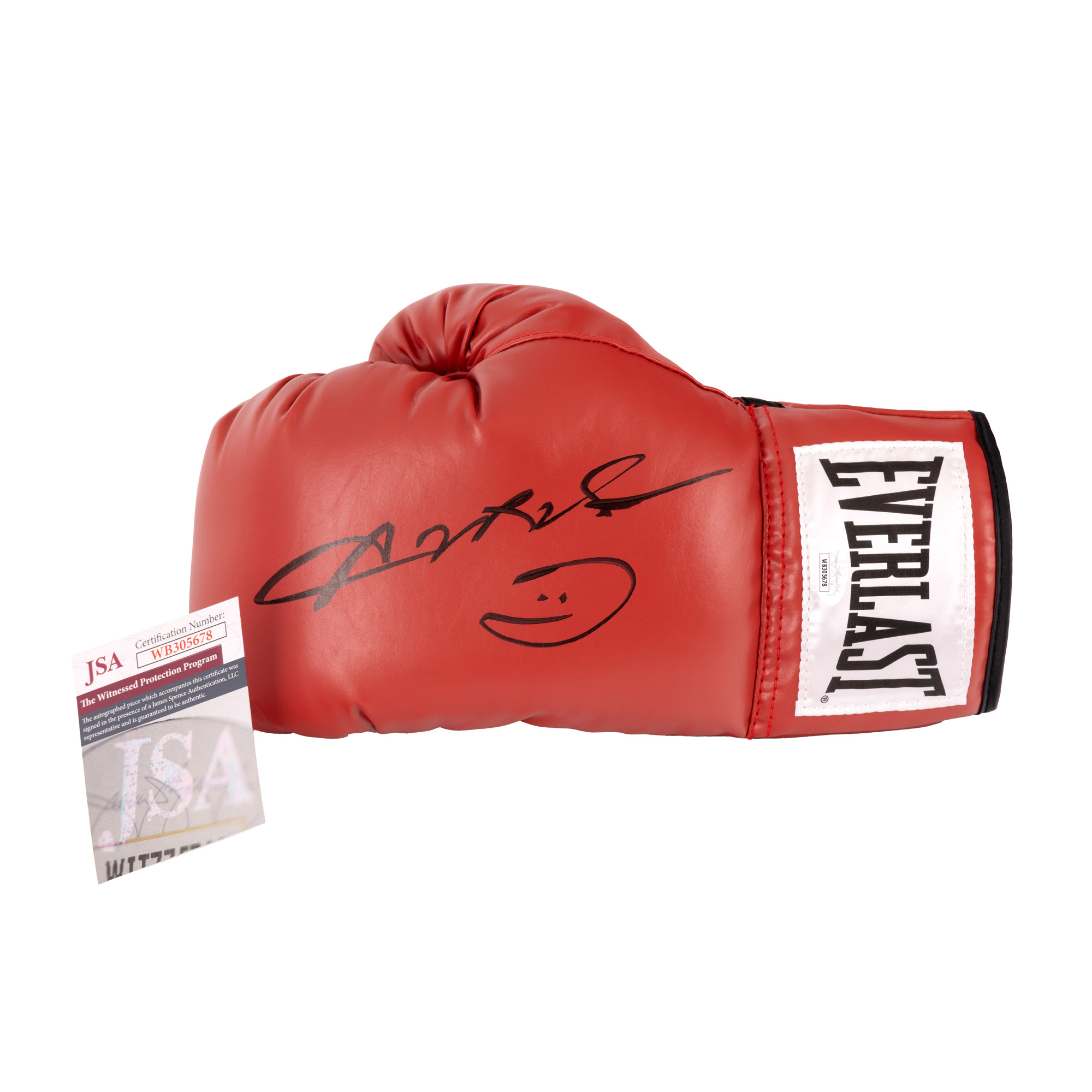 Mănușă de box, cu semnătura olografă a lui Sugar Ray Leonard