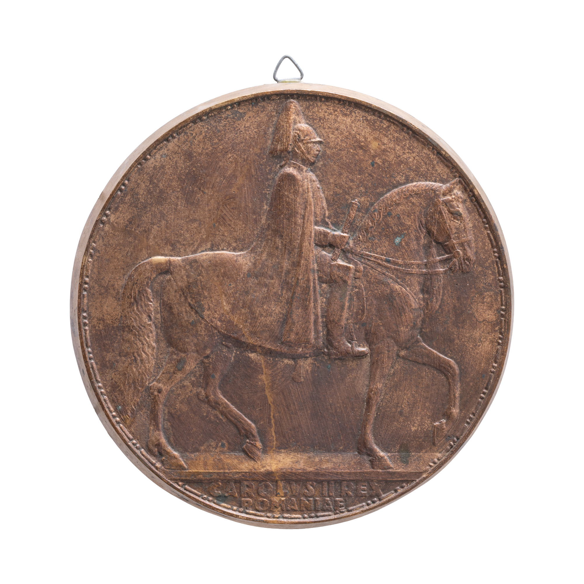 Machetă originală ”Carolus II Rex Romaniae”, gravor Emil Wilhelm Becker, cca. 1933, avers, exemplar unic