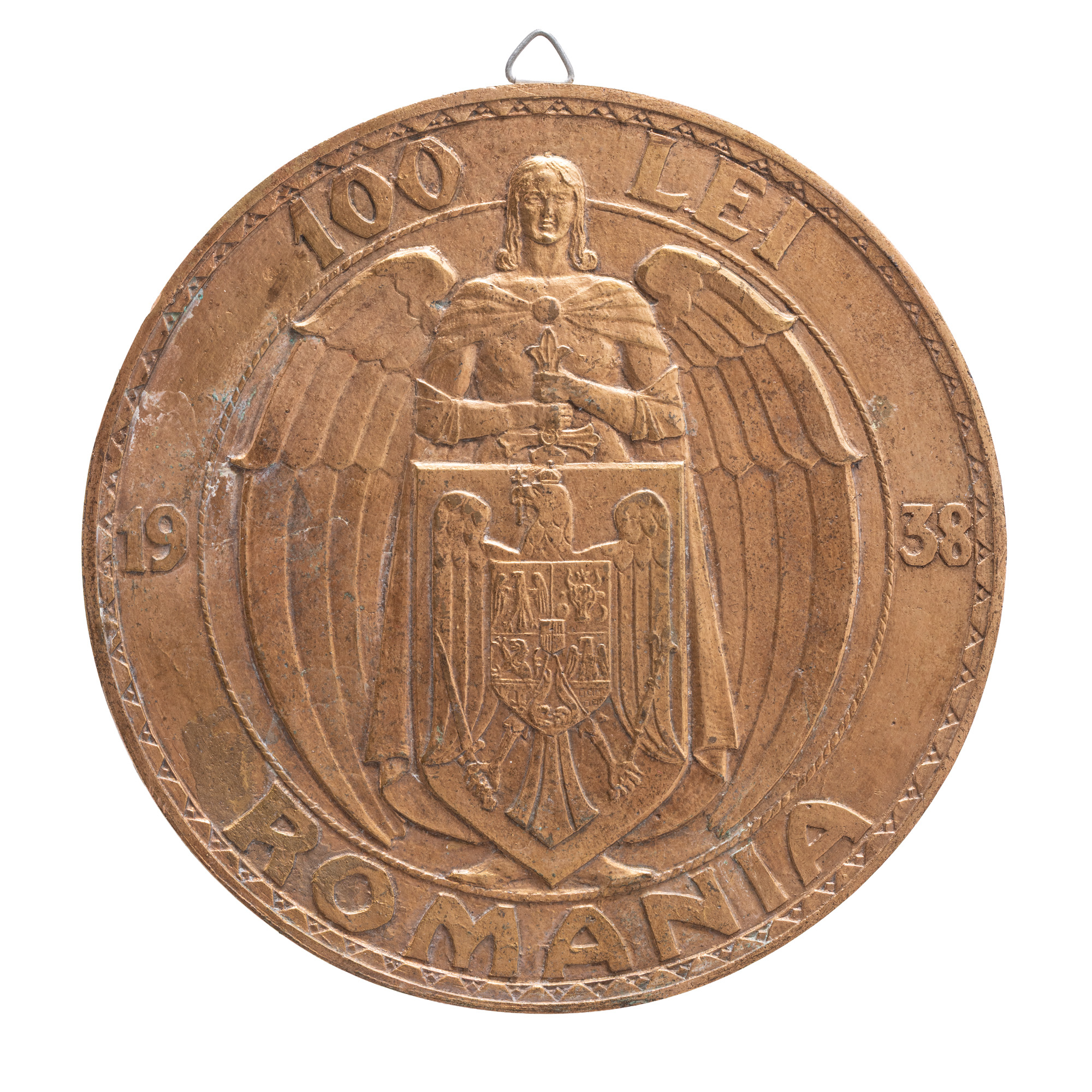 Original Model "100 Lei 1938", engraver Emil Wilhelm Becker, 1938, reverse, unique copy