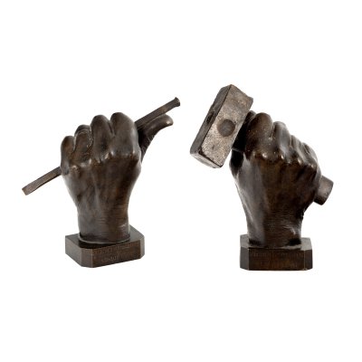 "My Tools" - sculptural ensemble representing the sculptor's hands