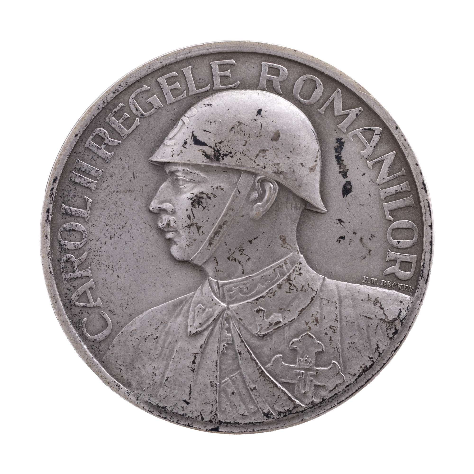 Medal "Carol II King of the Romanians, 10 years of reign, June 8, 1930 - June 8, 1940, Romanian Numismatic Society", engraver Emil Wilhelm Becker, 1940