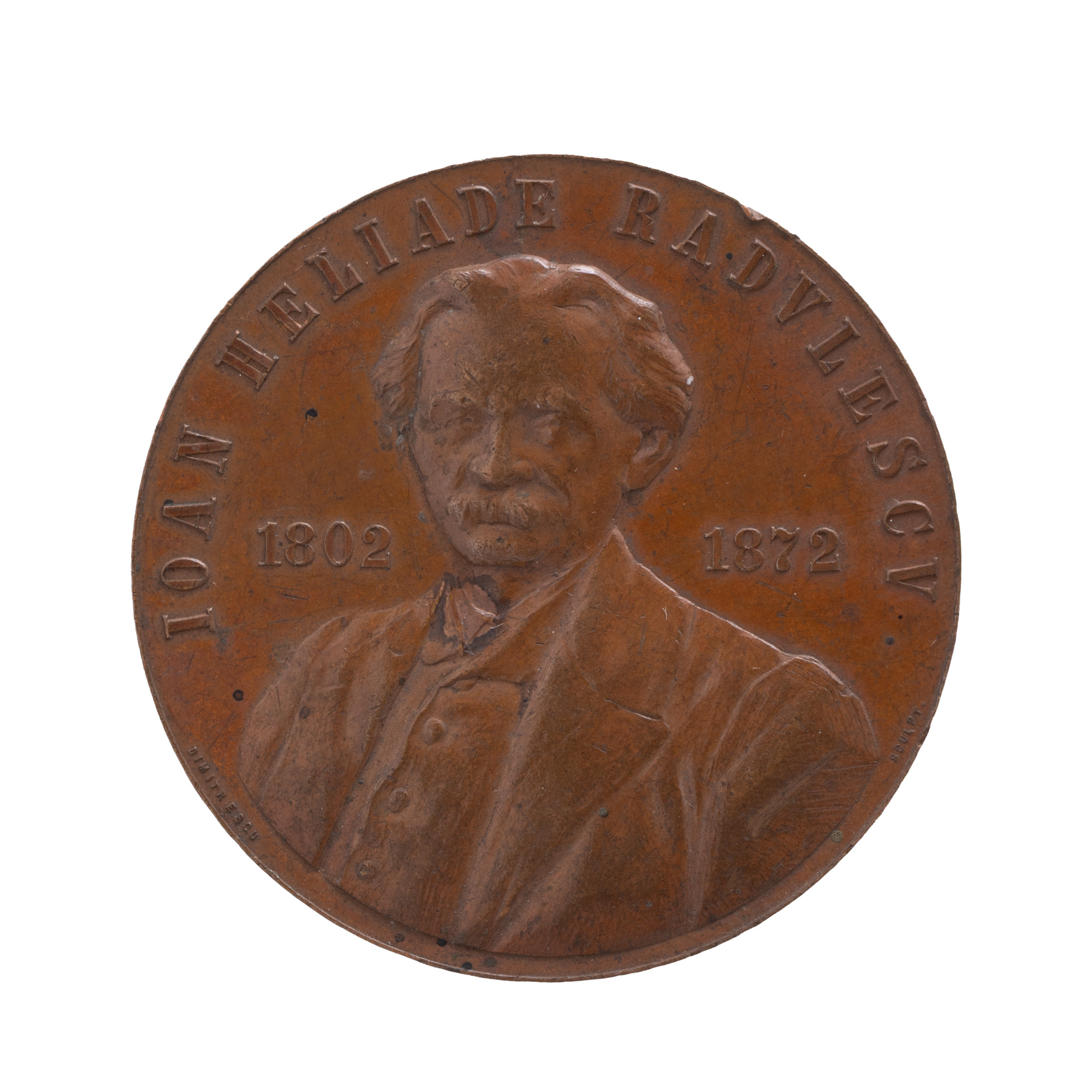 Medalie ”Ion Heliade Rădulescu, Părintelui literaturii române”, gravor C. Dimitrescu, 1902