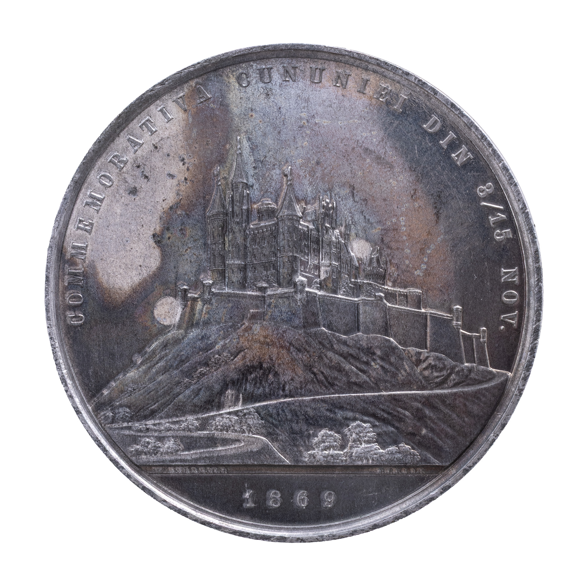 Medalie ”Căsătoria principelui Carol cu principesa Elisabeta”, gravor Wilhelm Kullrich, 1869