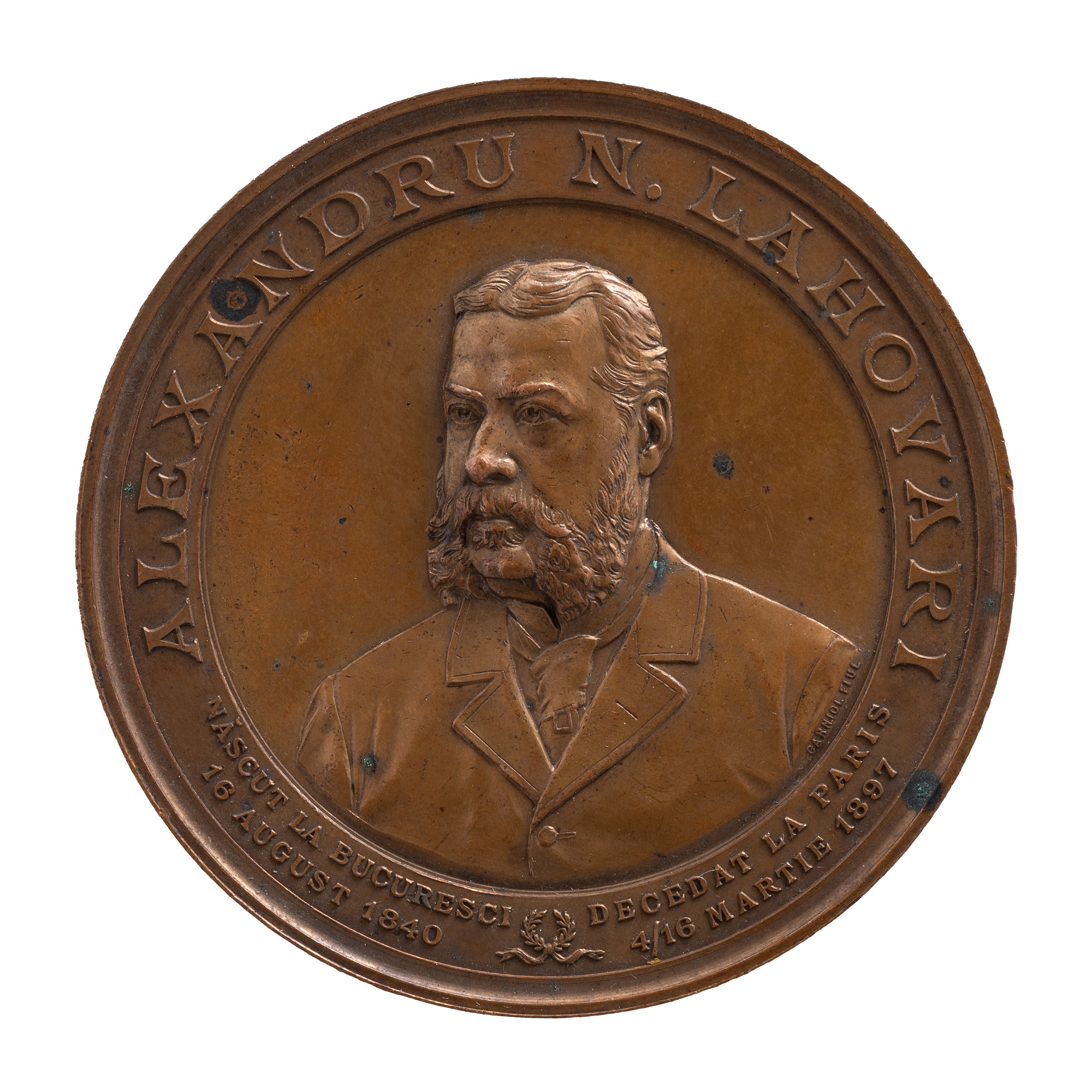 "Alexandru Lahovari" Medal, engraver Carniol son, approx. 1897