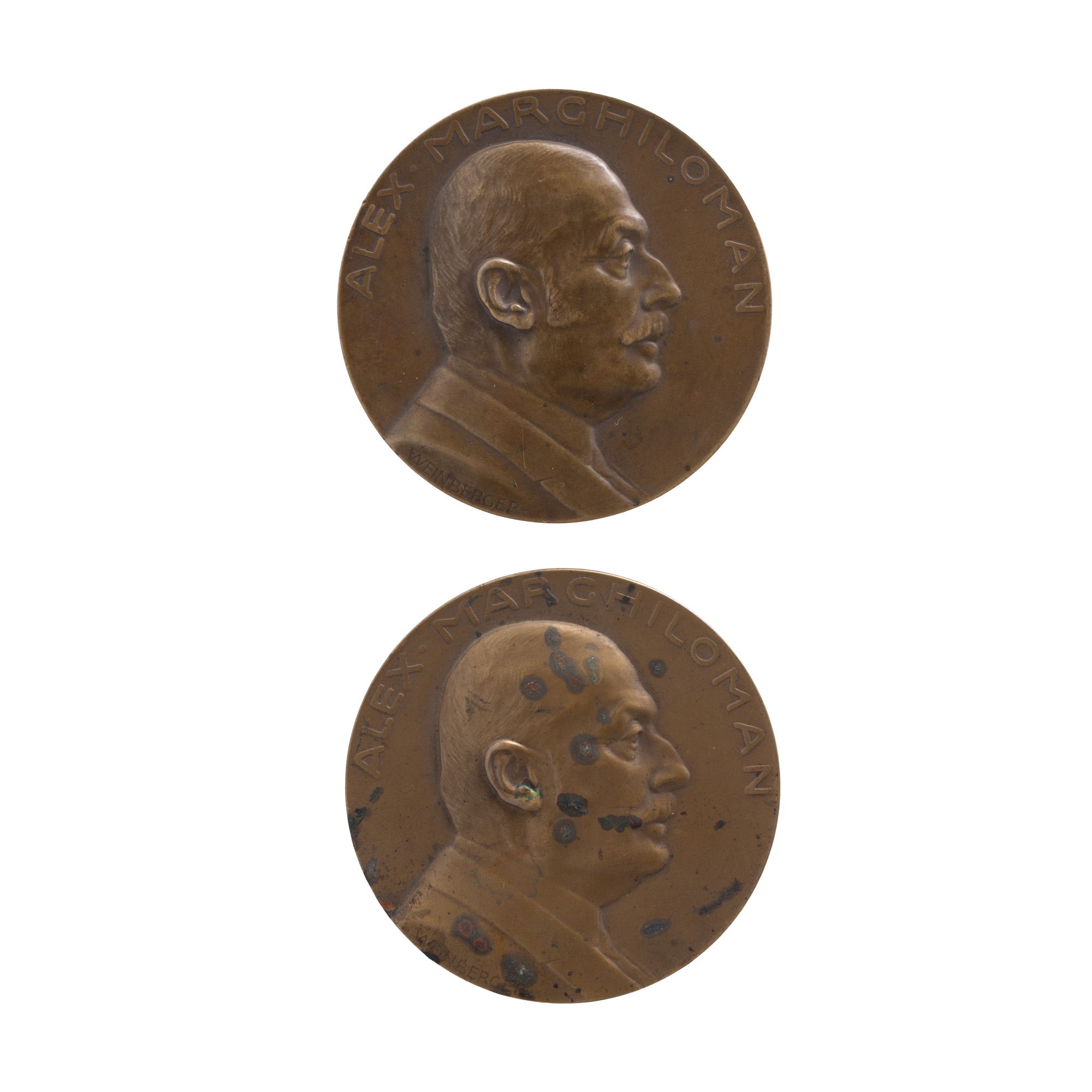 Lot format din două medalii ”Alexandru Marghiloman”, gravor Anton Weinberger, 1924
