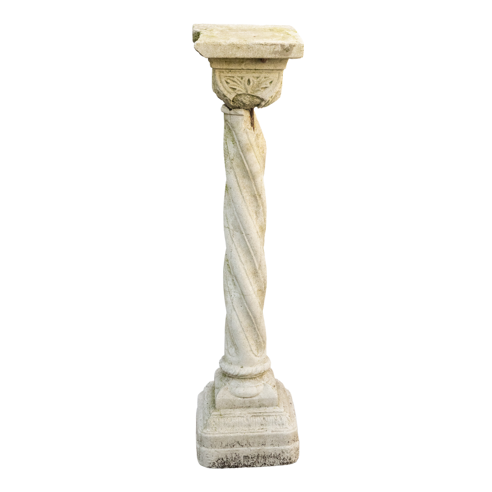 Interior Column with Twisted Shaft and Profiled Base with Stylized Vegetal Elements