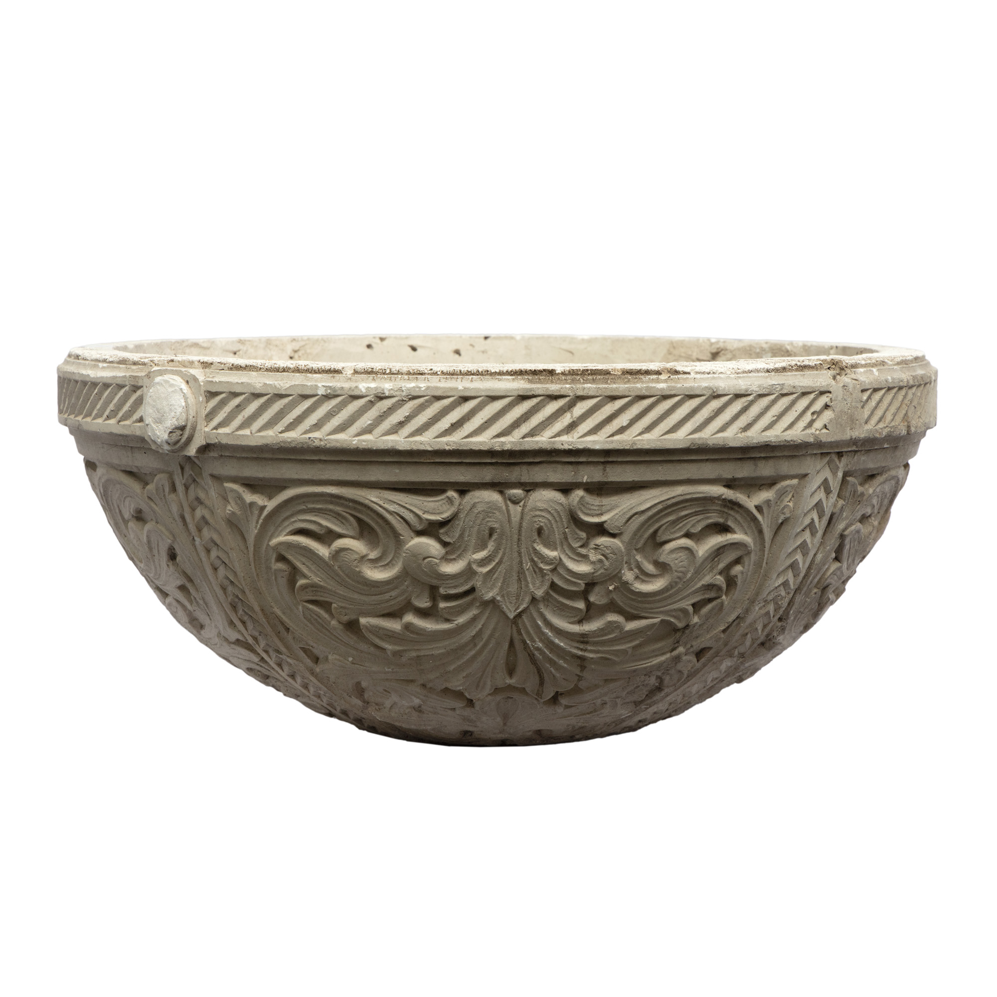 Neo-Romanian style architectural ornament, decorated with vegetal motifs