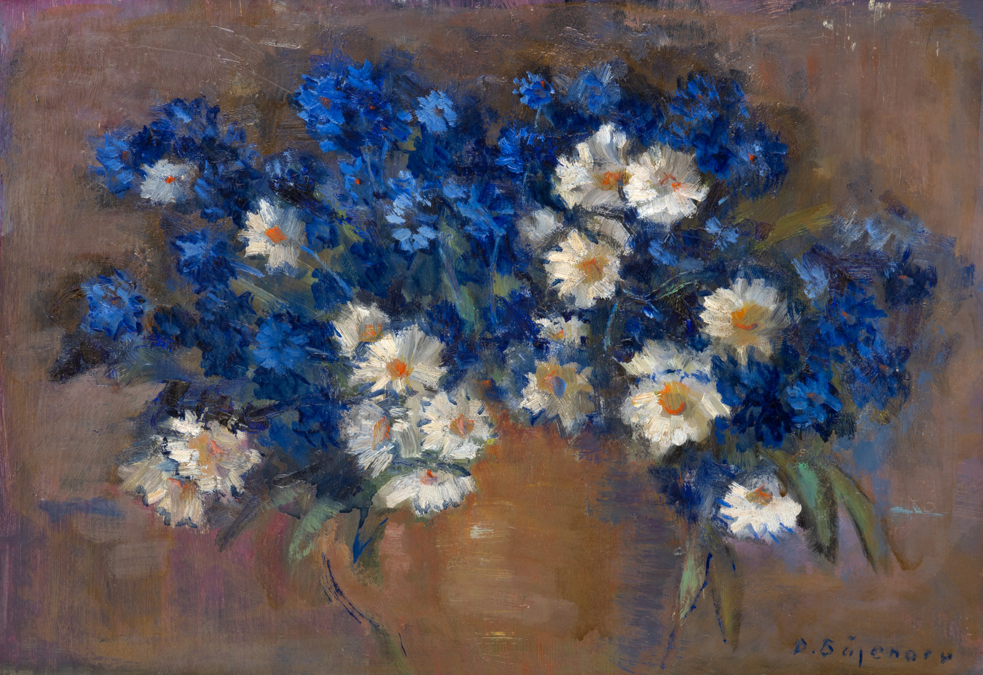 Still Life with Cornflowers and Daisies