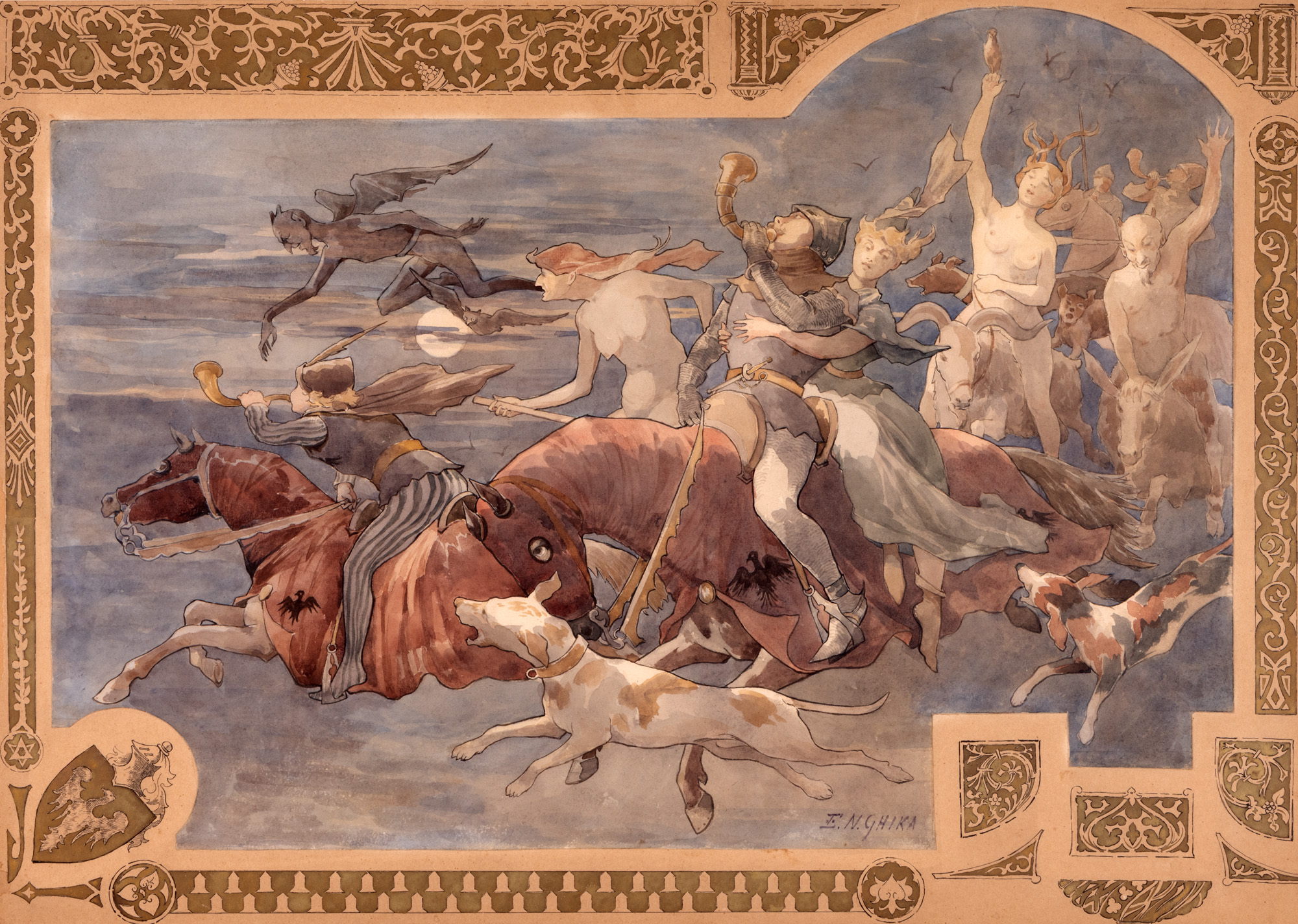 Mythological Scene (The Valkyries)