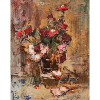 Pitcher with Carnations
