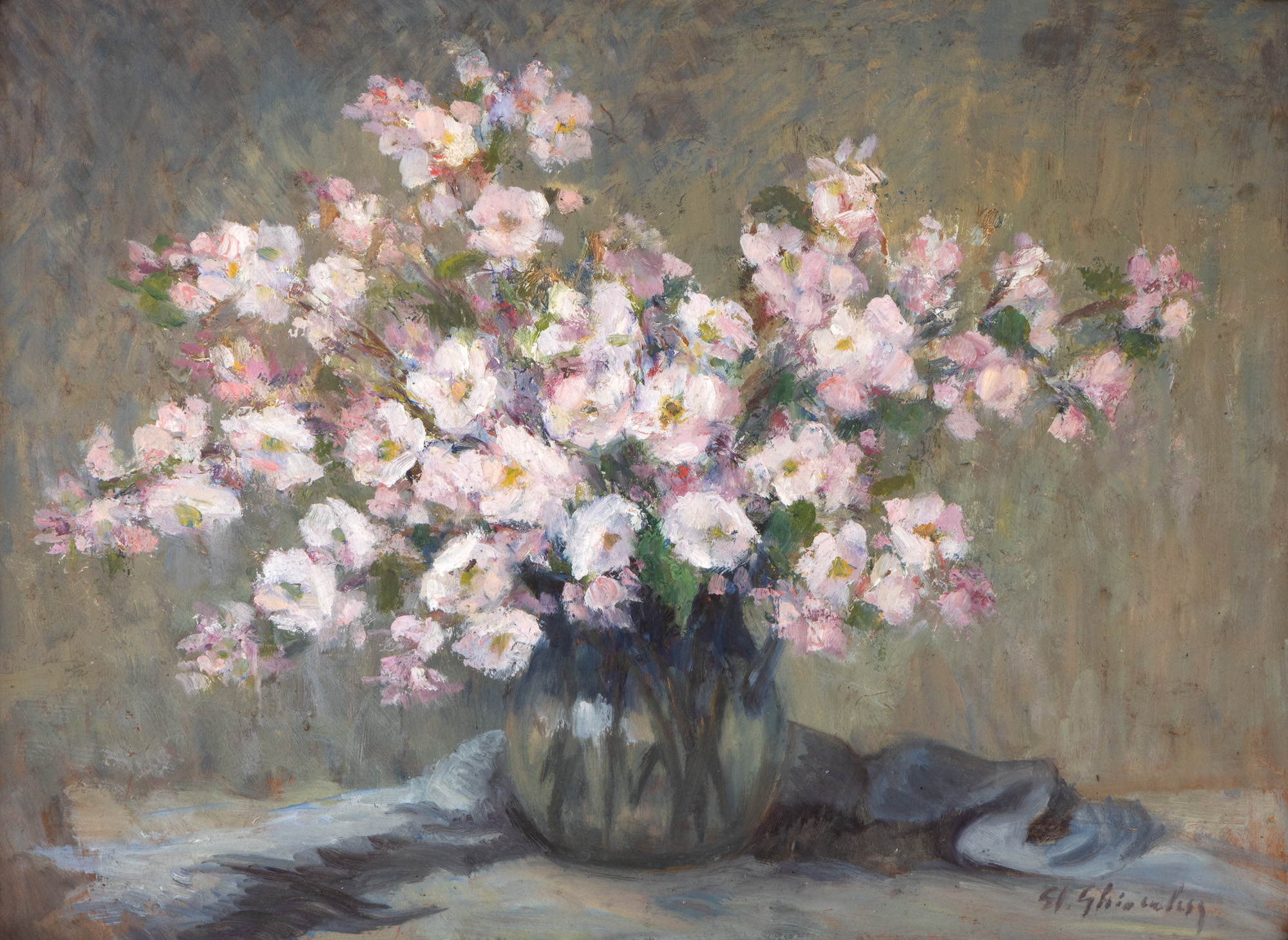 Blooming cherry branches