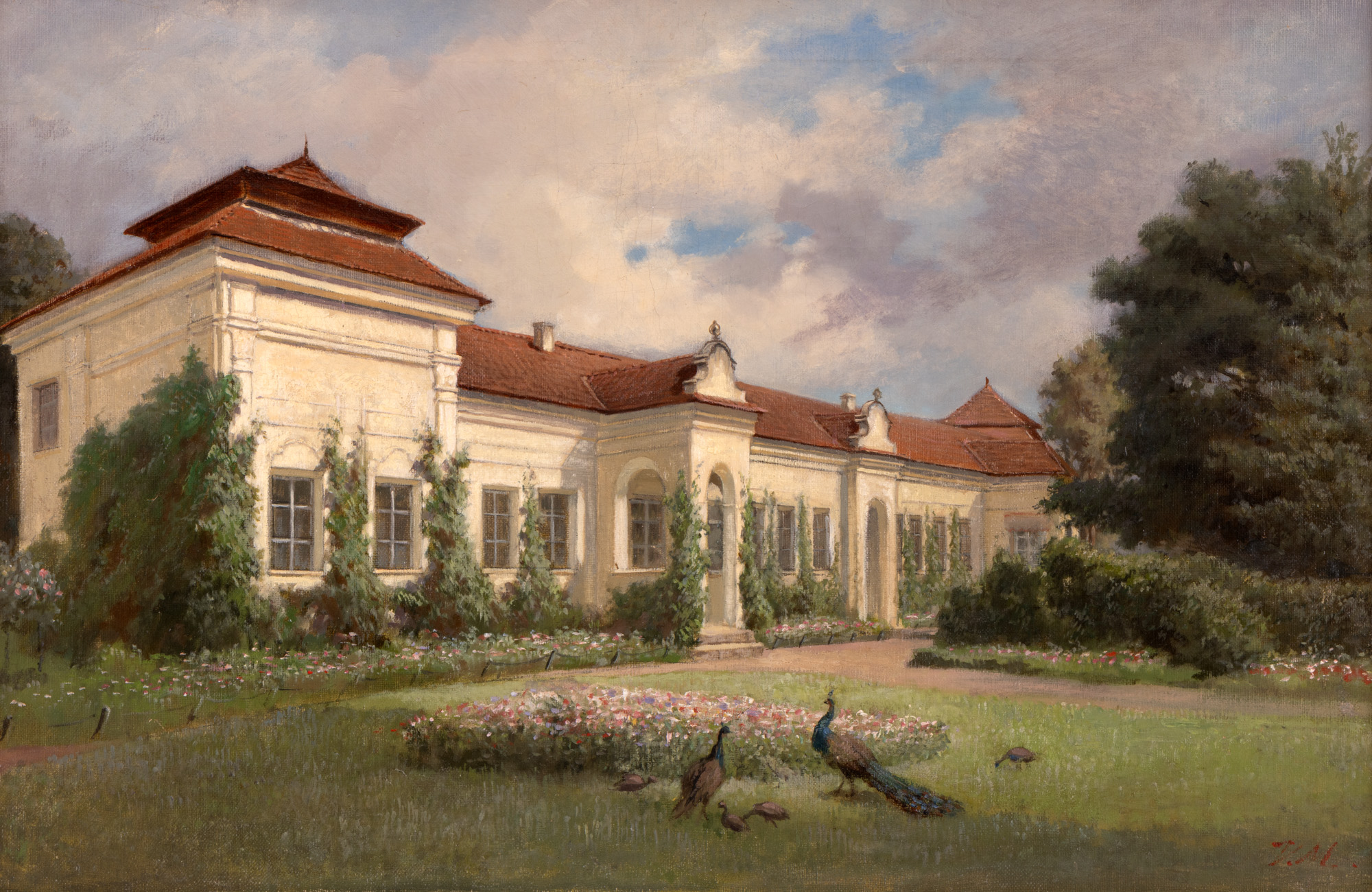 Peacocks on the Meadow of Teleki Castle (Dumbrăvioara)