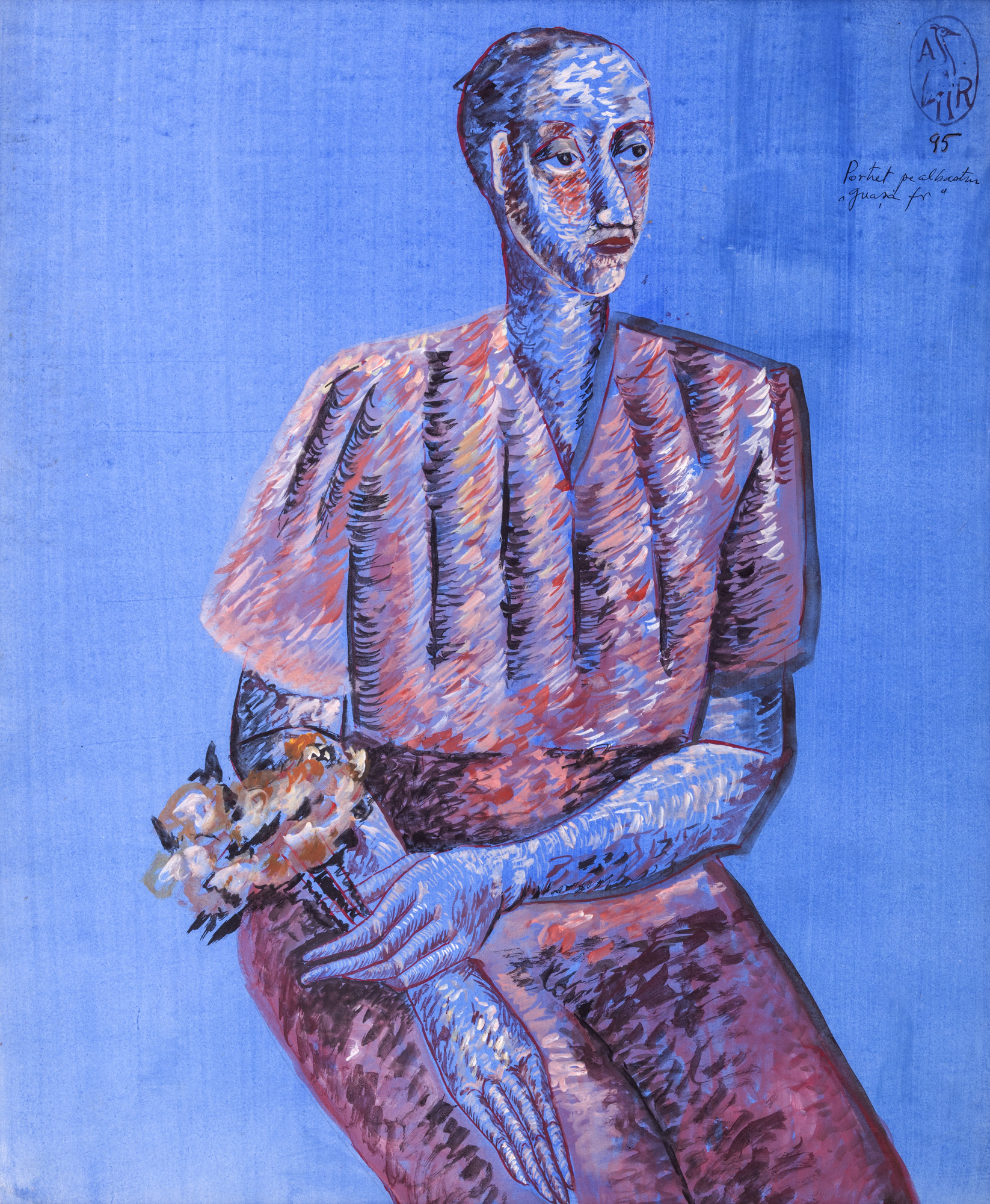 Portret pe albastru