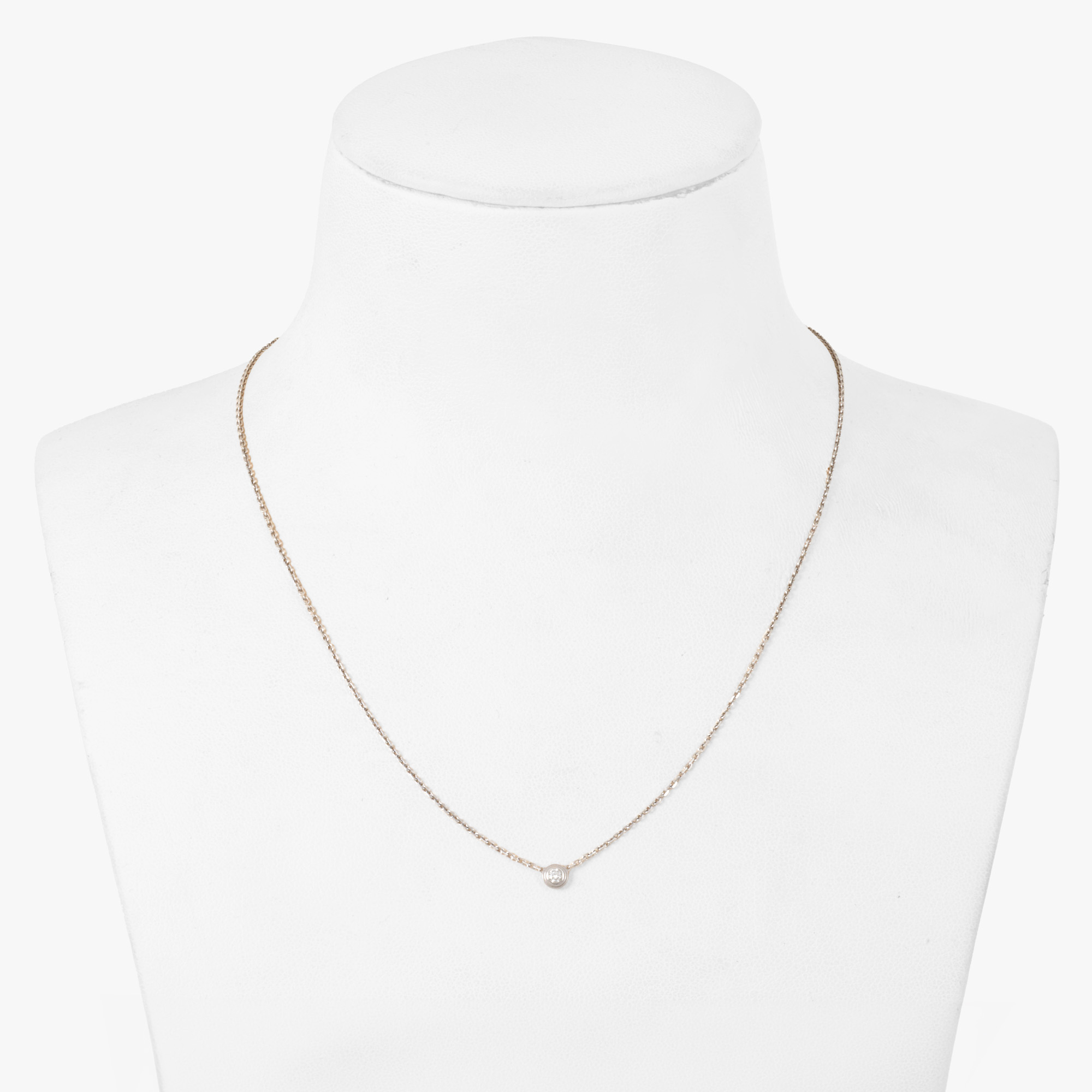 "Cartier d'Amour" - Cartier necklace in white gold, decorated with a diamond