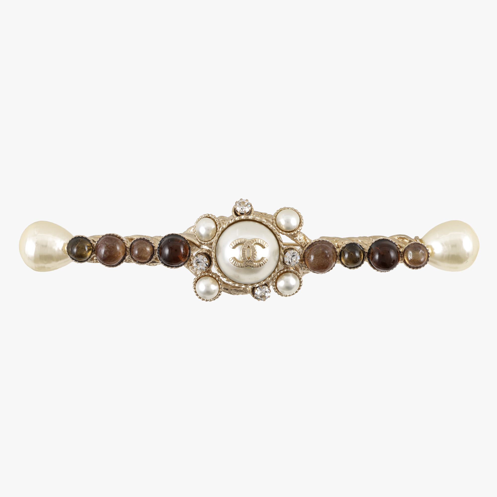 Broșă Chanel, decorată cu pietre ornamentale