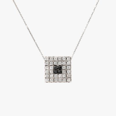 Diorella pendant chain in white gold, decorated with diamonds and sapphires
