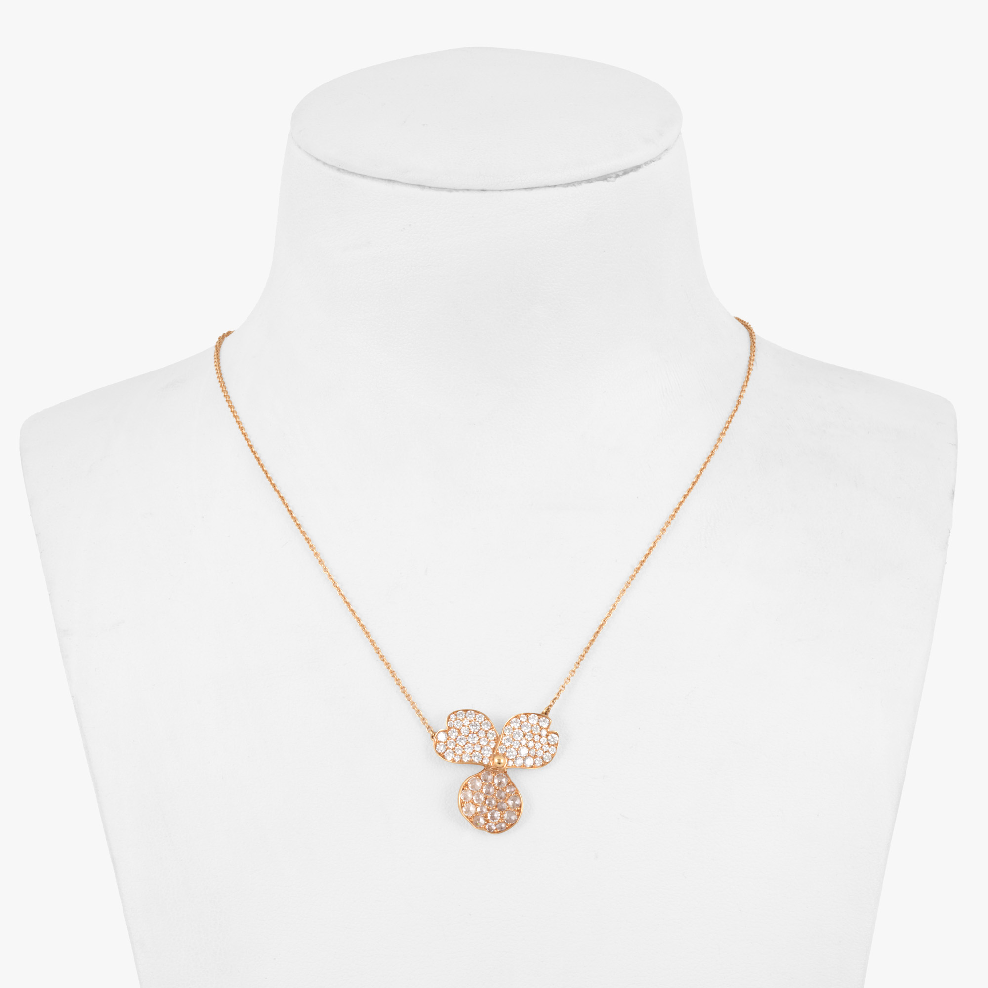 ”Paper Flowers” - colier Tiffany & Co. din aur roz, decorat cu diamante, însoțit de cutia originală