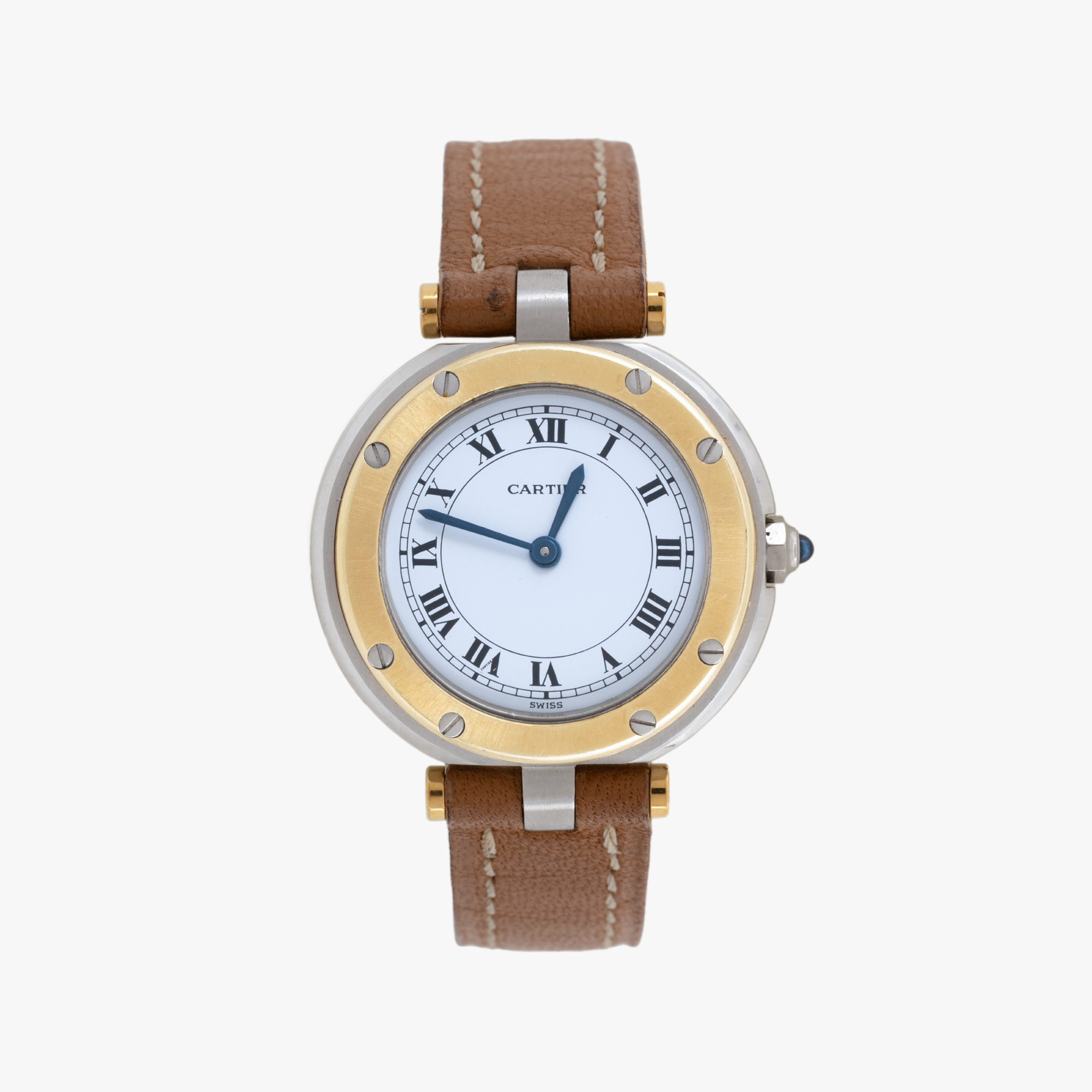 Ceas Cartier Santos Ronde, din aur și oțel, de mână, de damă