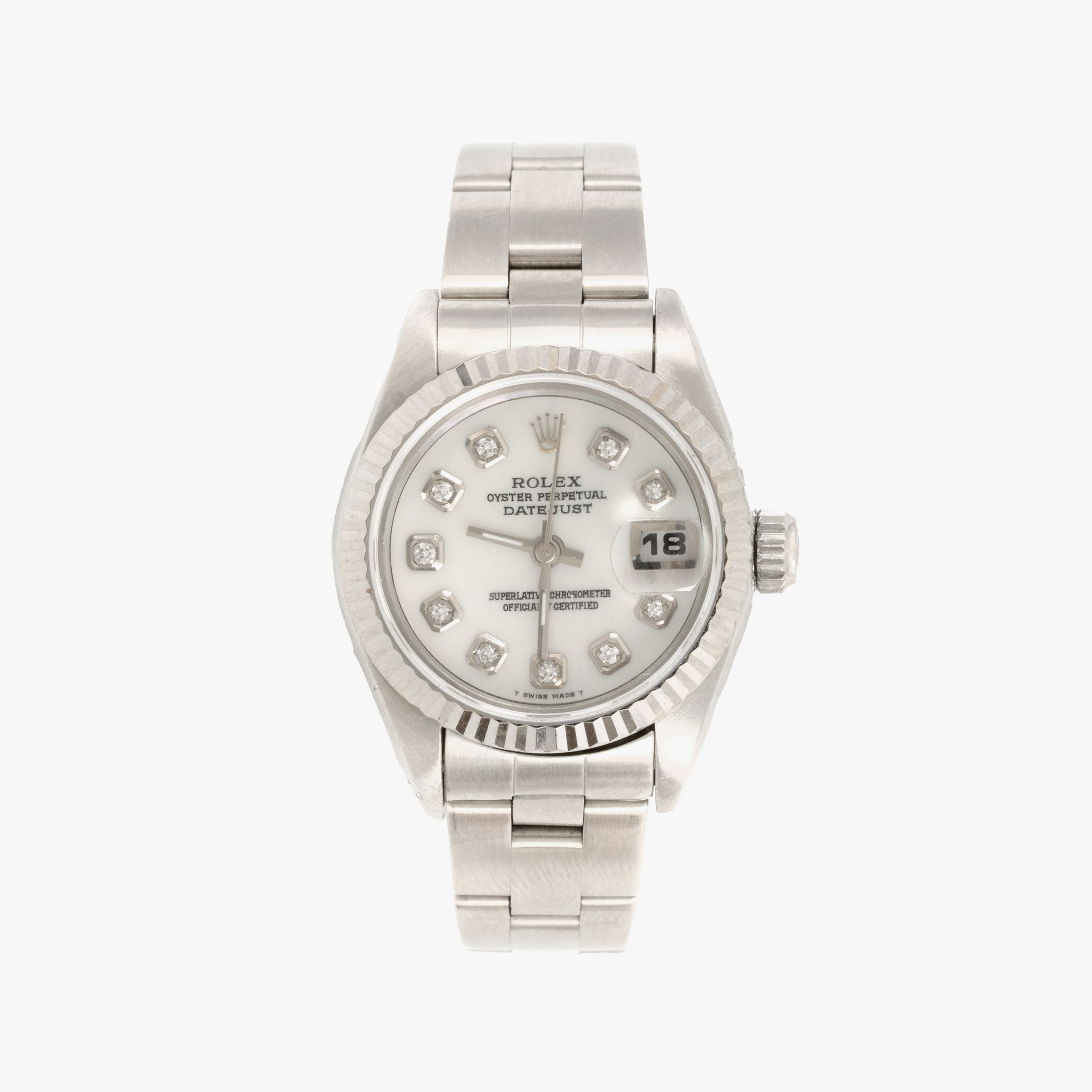 Ceas Rolex Lady Datejust, din aur și oțel, cu diamante, de mână, de damă