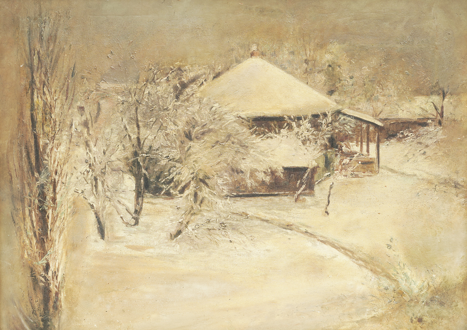 Paviljon pod snijegom