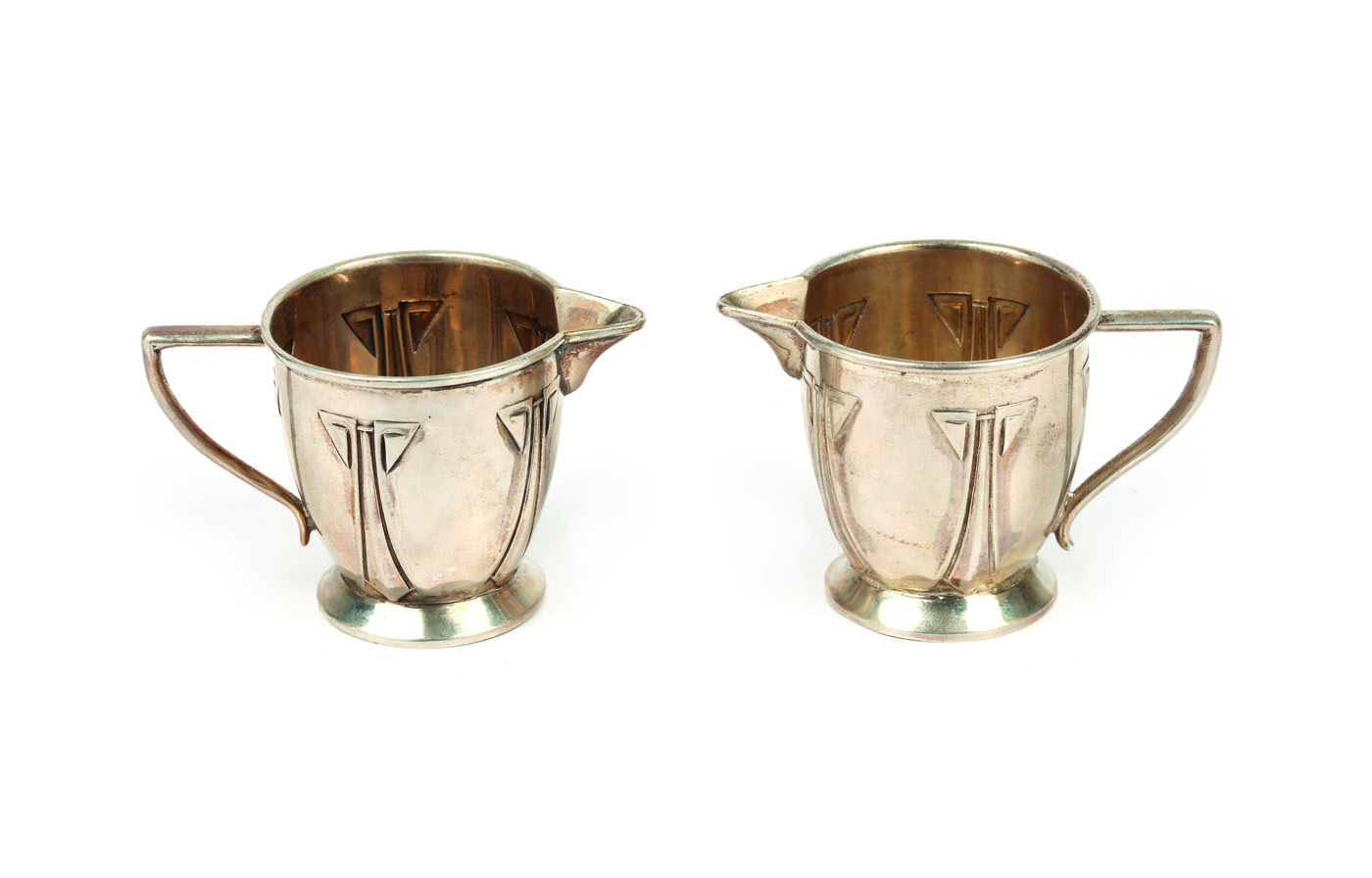 Pereche de letiere Jugendstil, din argint, cca. 1900