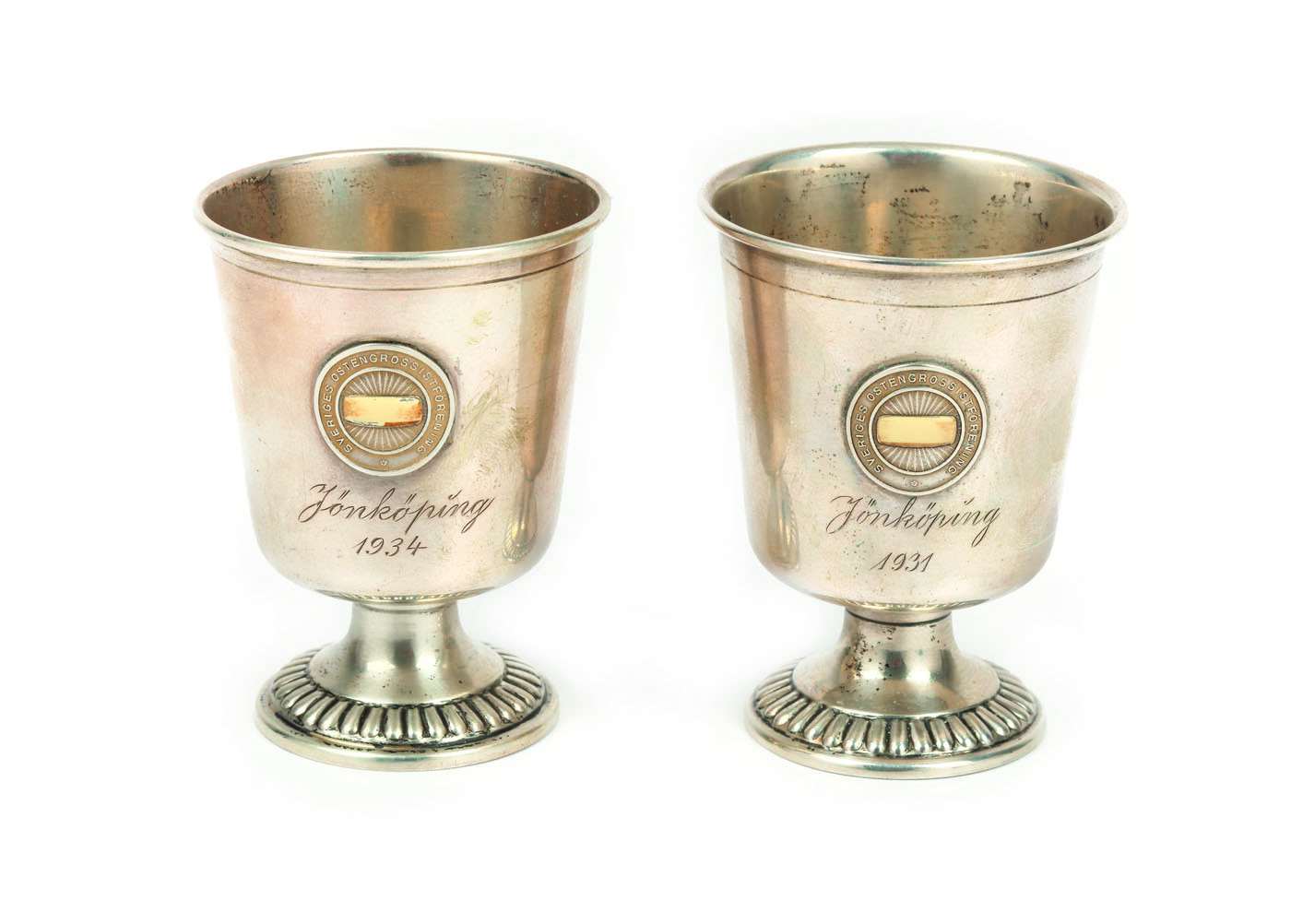 Pereche de cupe din argint, cu elemente decorative Sezession, cca. 1931-1934