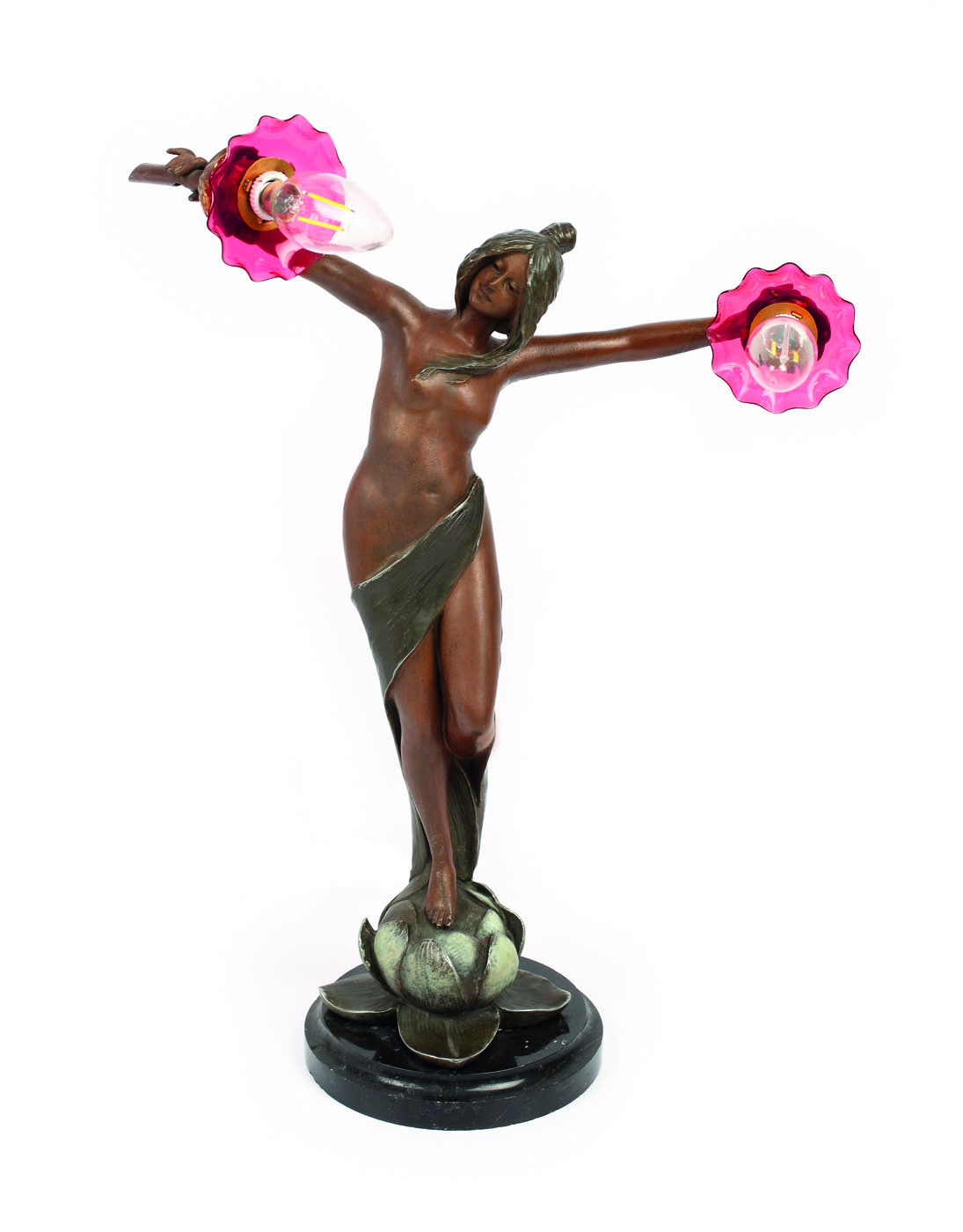 Lampă de birou, reprezentând o siluetă Art Nouveau, cca. 1920-1930