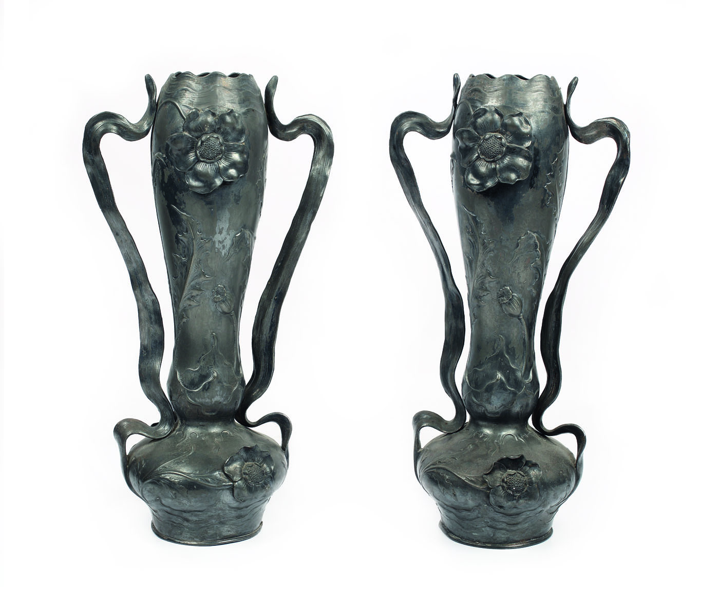 Pereche de vase soliflore, realizate în manieră Art Nouveau, cca. 1900