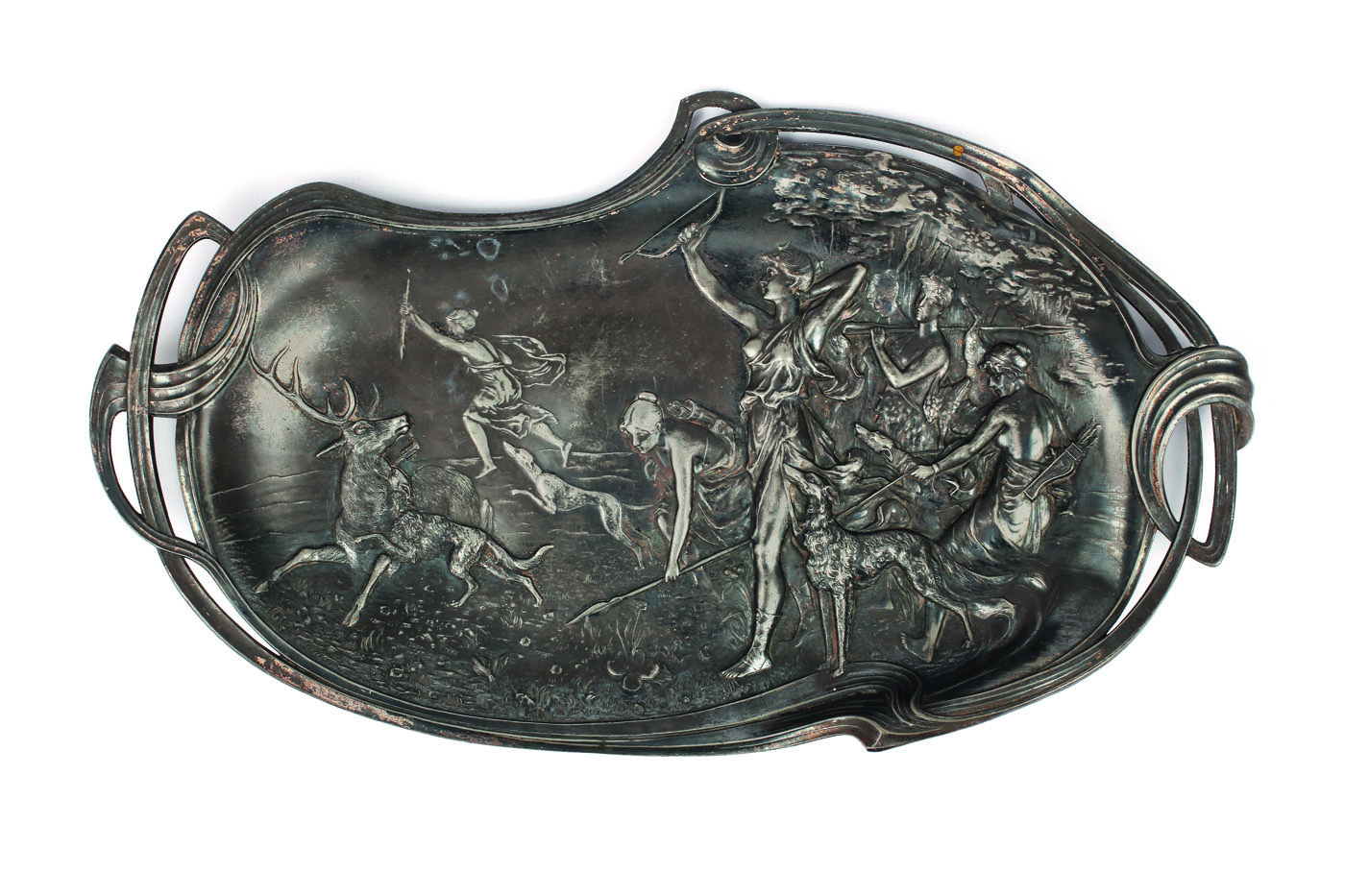 Vide-poche Art Nouveau, înfățișând-o pe Diana la vânătoare, cca. 1900