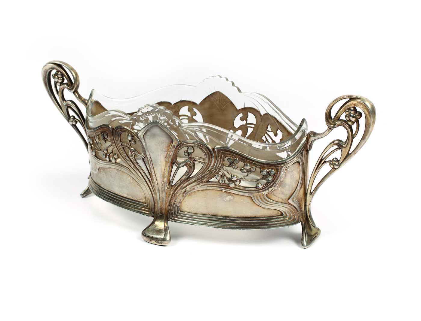 Mică fructieră WMF, decorată cu volute vegetale, cca. 1900