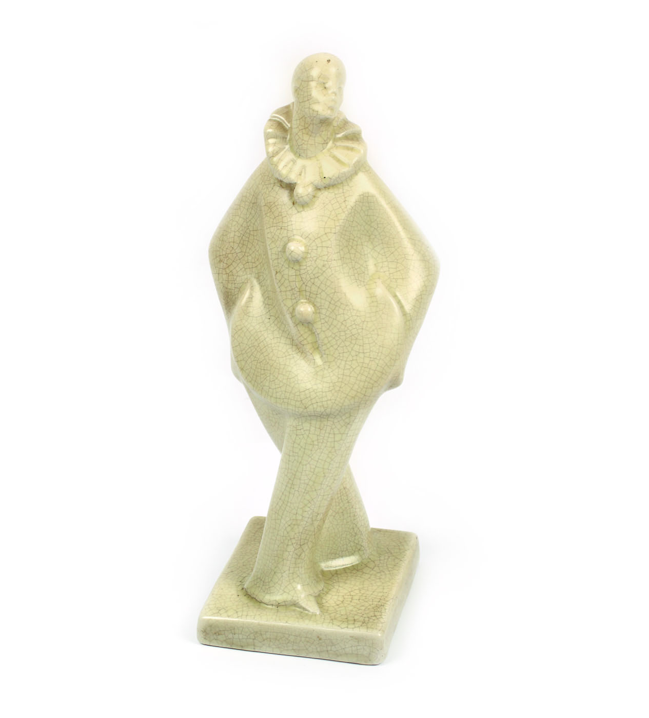 Statuetă arlechin Art Deco, din porţelan Orchies, cca. 1920-1930