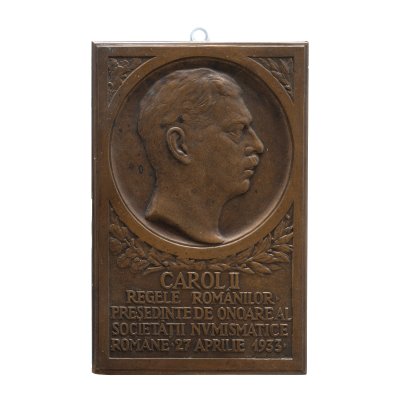 Original model "Carol II - Honorary President of the Romanian Numismatic Society", engraver Emil Wilhelm Becker, 1933, obverse, unique copy