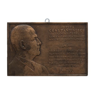 Original Model "Mitiță Constantinescu, Governor of B.N.R.", Engraver Emil Wilhelm Becker, 1939