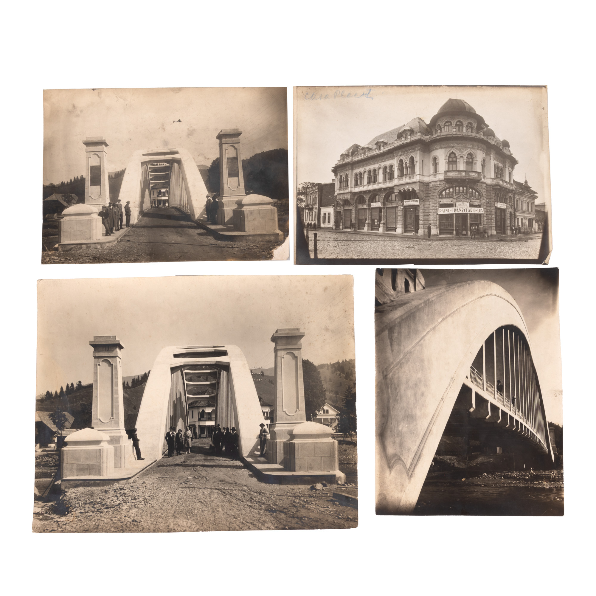 Lot format din patru fotografii, imagini din Ploiești și Piatra Neamț, atelier fotografic A. Ditgartz, Piatra Neamț, perioada interbelică, provin din arhiva personală a artistului