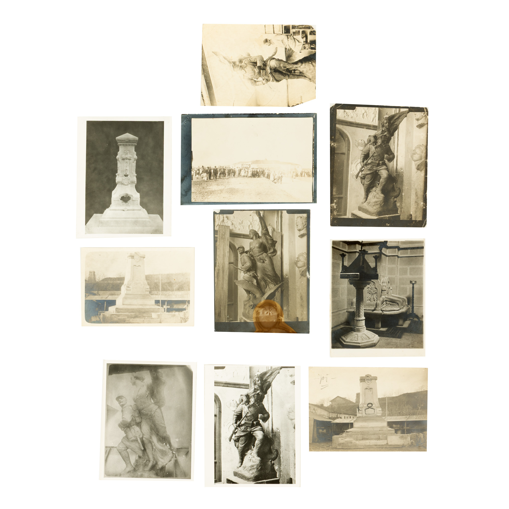 Lot consisting of ten photographs illustrating various monuments made by Emil W. Becker, M. Bilinsky photographic studio, Bucharest, interwar period, coming from the personal archive of the artist