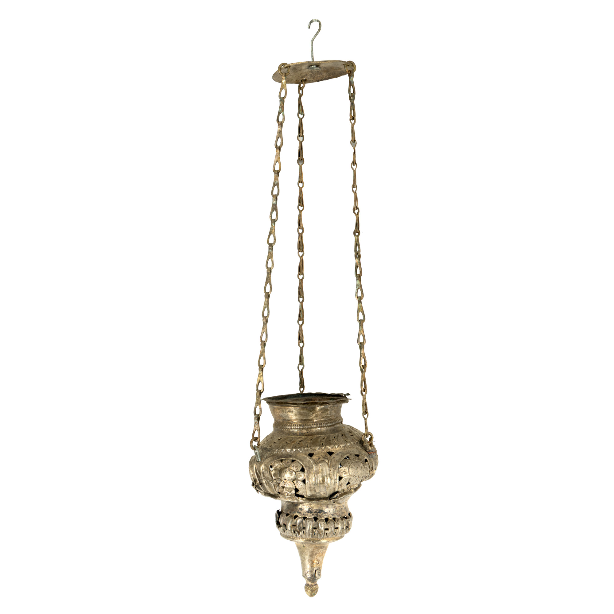 Candelă, decorată cu flori de dovleac, sec. XIX, provine din colecția sculptorului Emil Wilhelm Becker