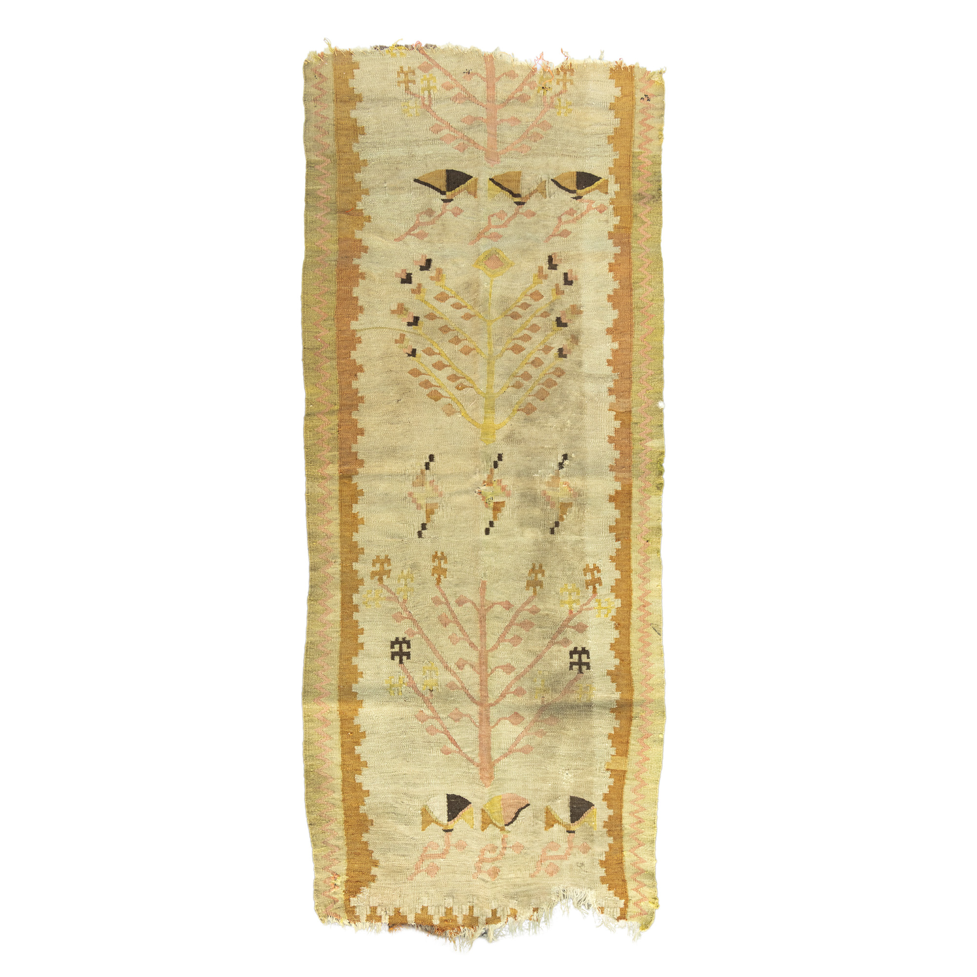 Covor Kilim din lână, decorat cu pomul vieții, începutul sec. XX