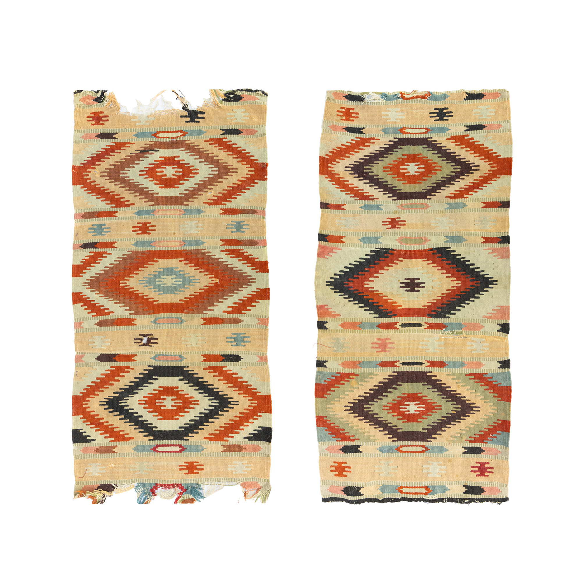 Lot consisting of two wool bark, Munteania, early 20th century