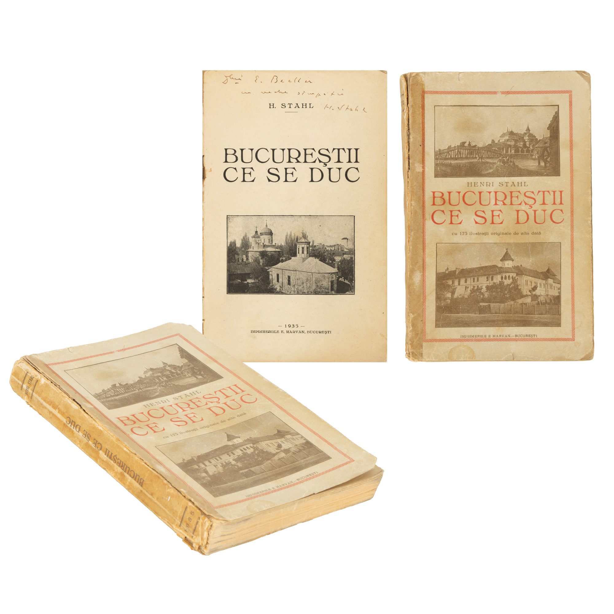 "Henri Stahl's 'Bucharest that is leaving', Bucharest, 1935, with the author's holographic dedication"