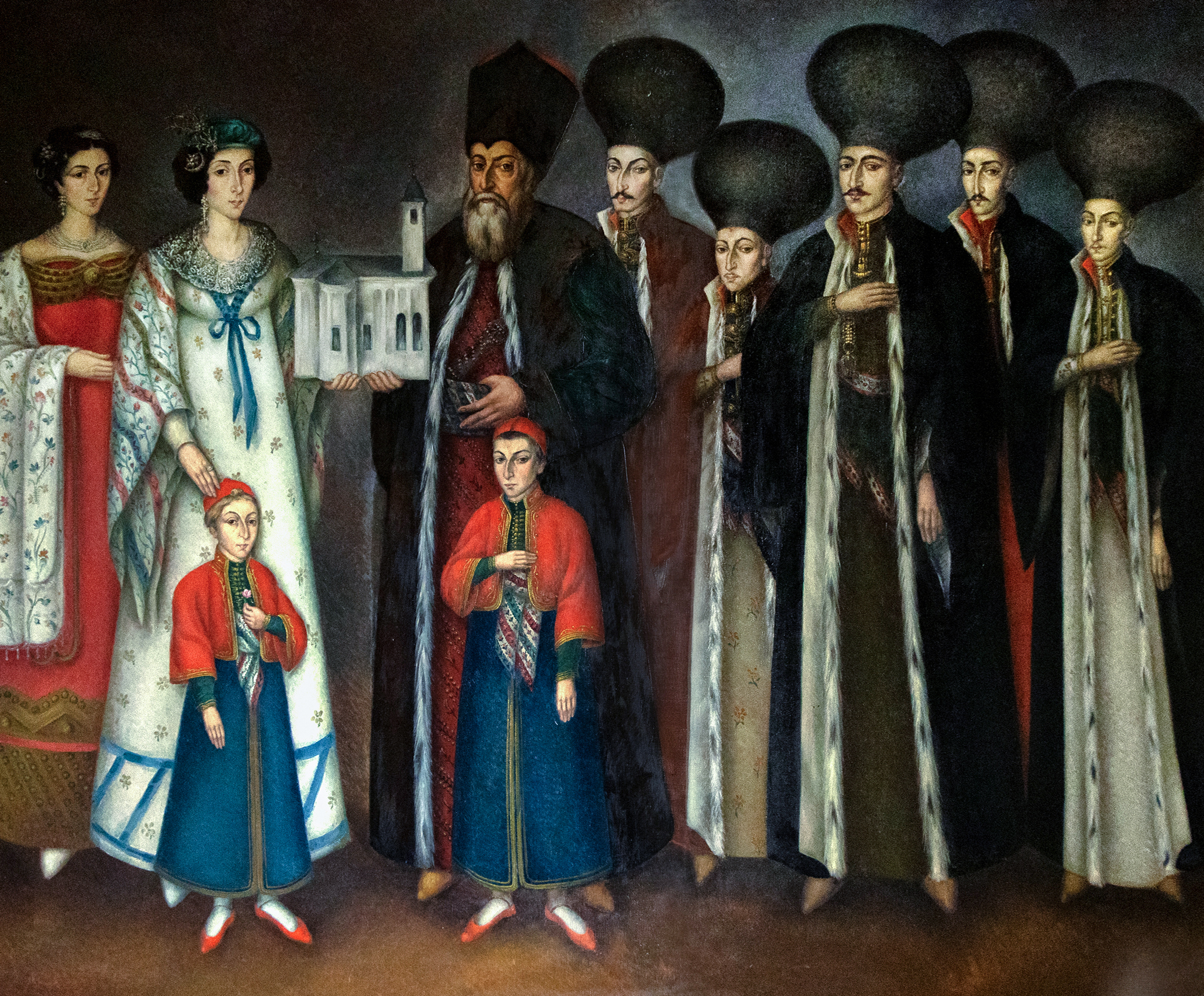 Founders of the Church from Leordeni, Great Vornic Mihail George Manu and his family