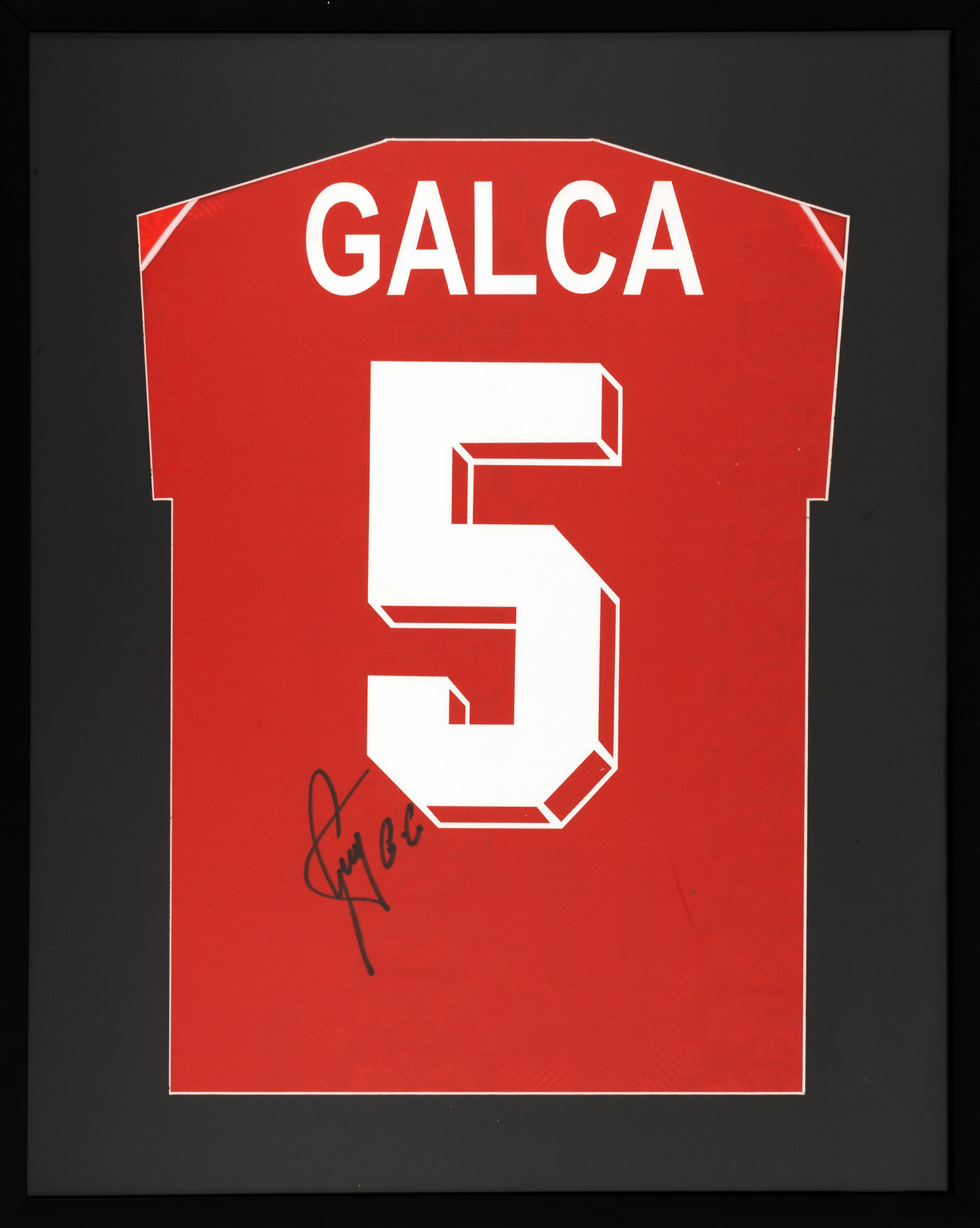 Tricou R.C.D. Mallorca, cu semnătura olografă a lui Constantin Gâlcă, înrămat